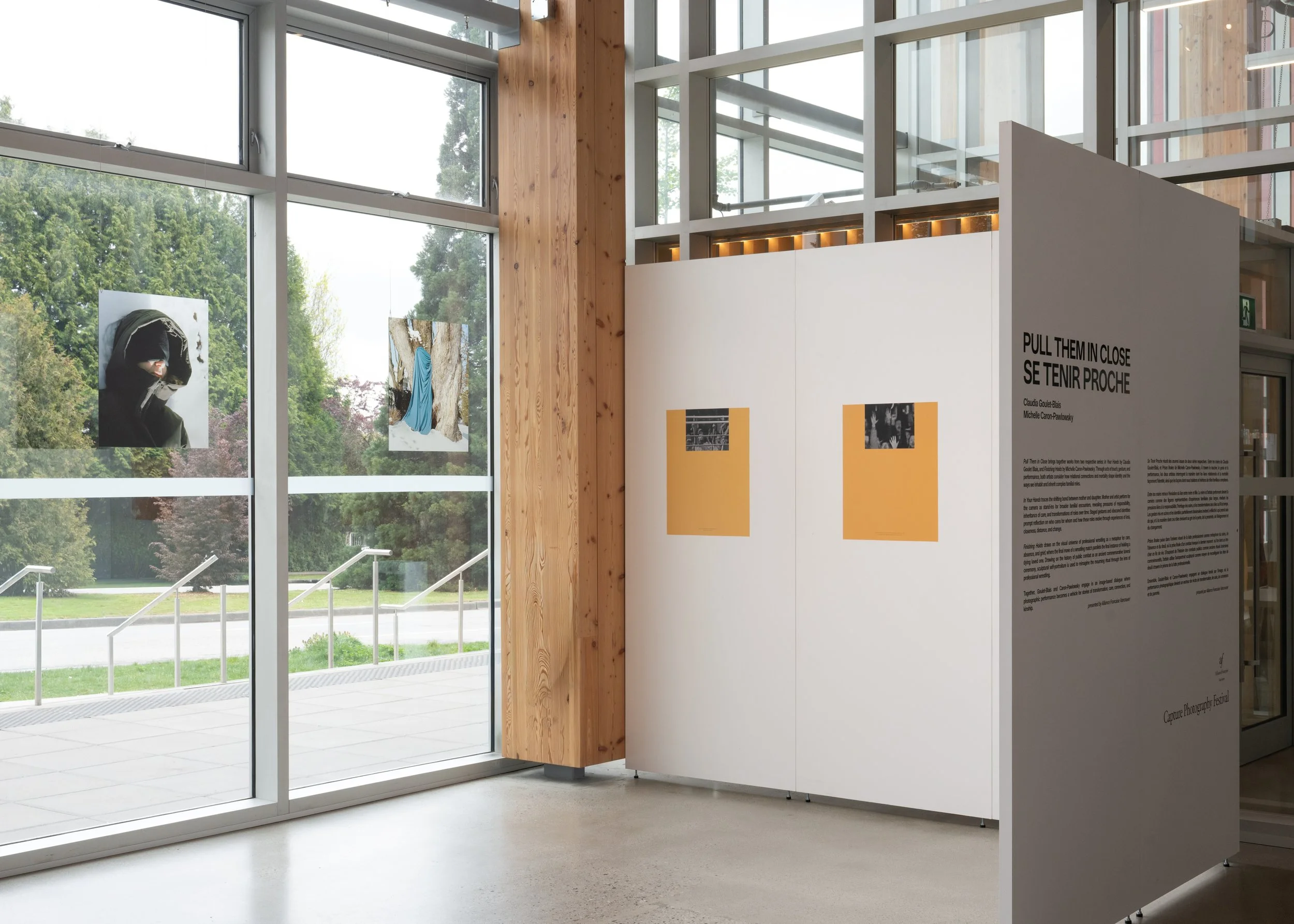 Claudia Goulet-Blais & Michelle Caron-Pawlowsky, Pull Them In Close (installation view), Alliance Française Vancouver, Capture Photography Festival, 2026.