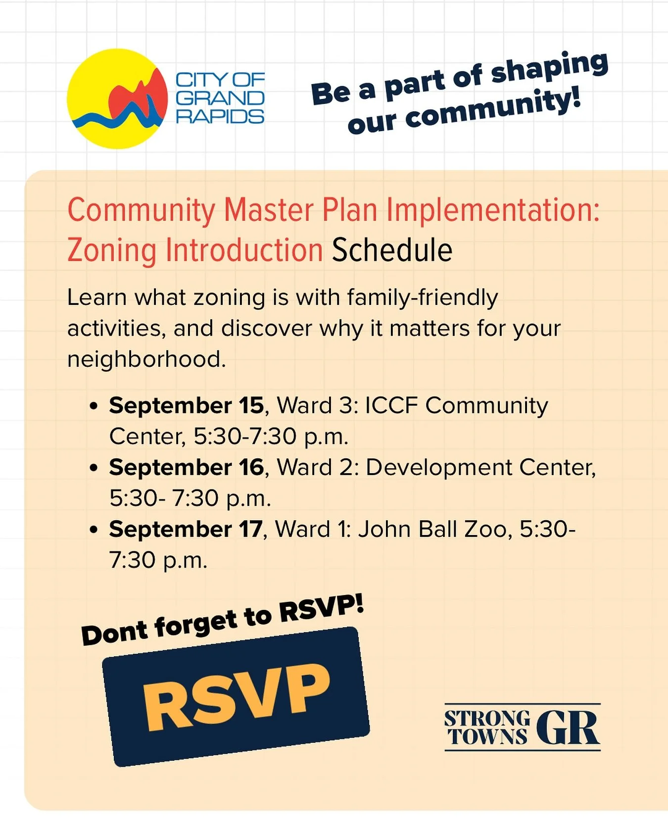 Come join us and the City of Grand Rapids for an introduction to zoning and how the new master plan will change your neighborhood!