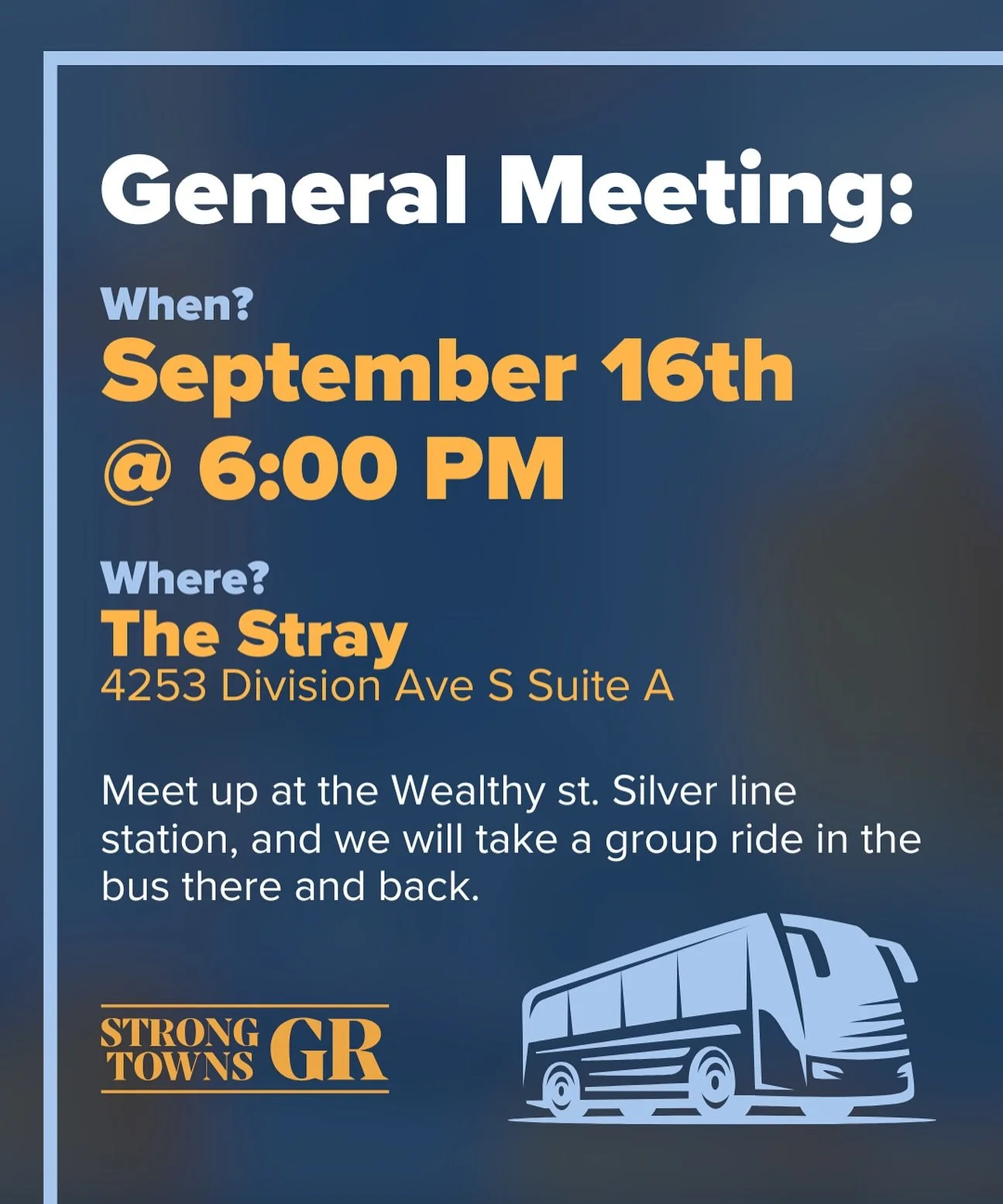 Come out! This Tuesday we have another general meeting and we can&rsquo;t wait to take a tour on the silver line.