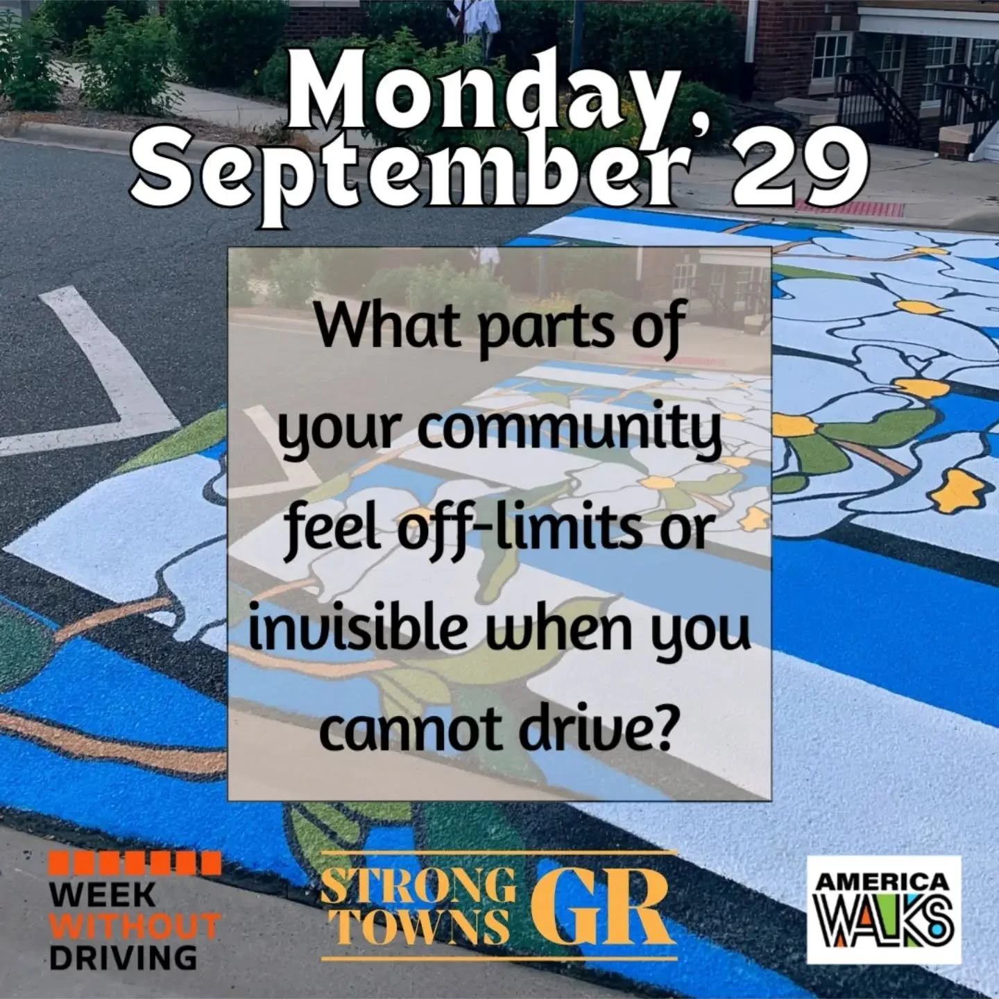Bike Walk Roll Ride!  Week without driving is here! 
For Lime bikes and Scooters: use the Promo Code AMERICAWALKS for 50% off rides from September 29 - October 5
