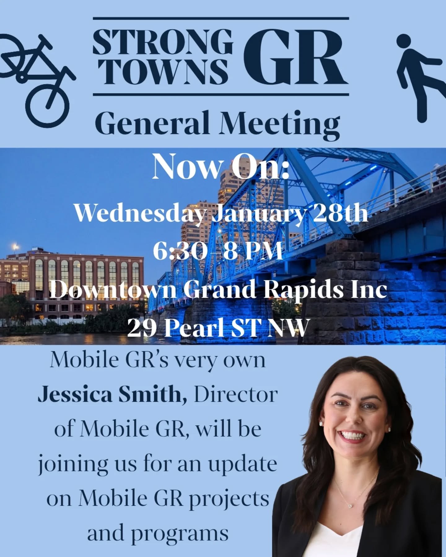 Reschedule Meeting: Wednesday January 28th at DGRI.  6:30-8pm. 

See you soon!