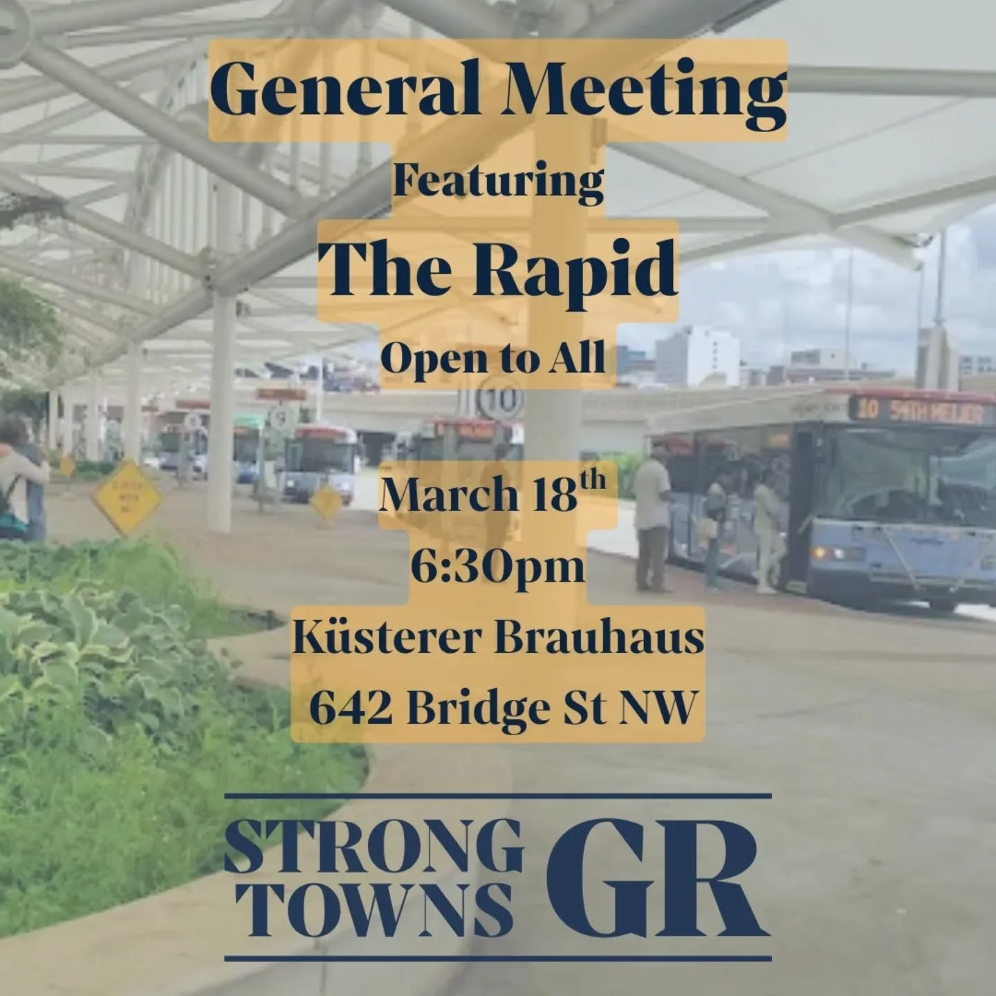 What is more reliable: The March weather or the Rapid? Well we know @ridetherapid will reliably get you where you need to go, like our March meeting @grbrauhaus on the 18th!  We will be having a candid conversation on the state of public transportati