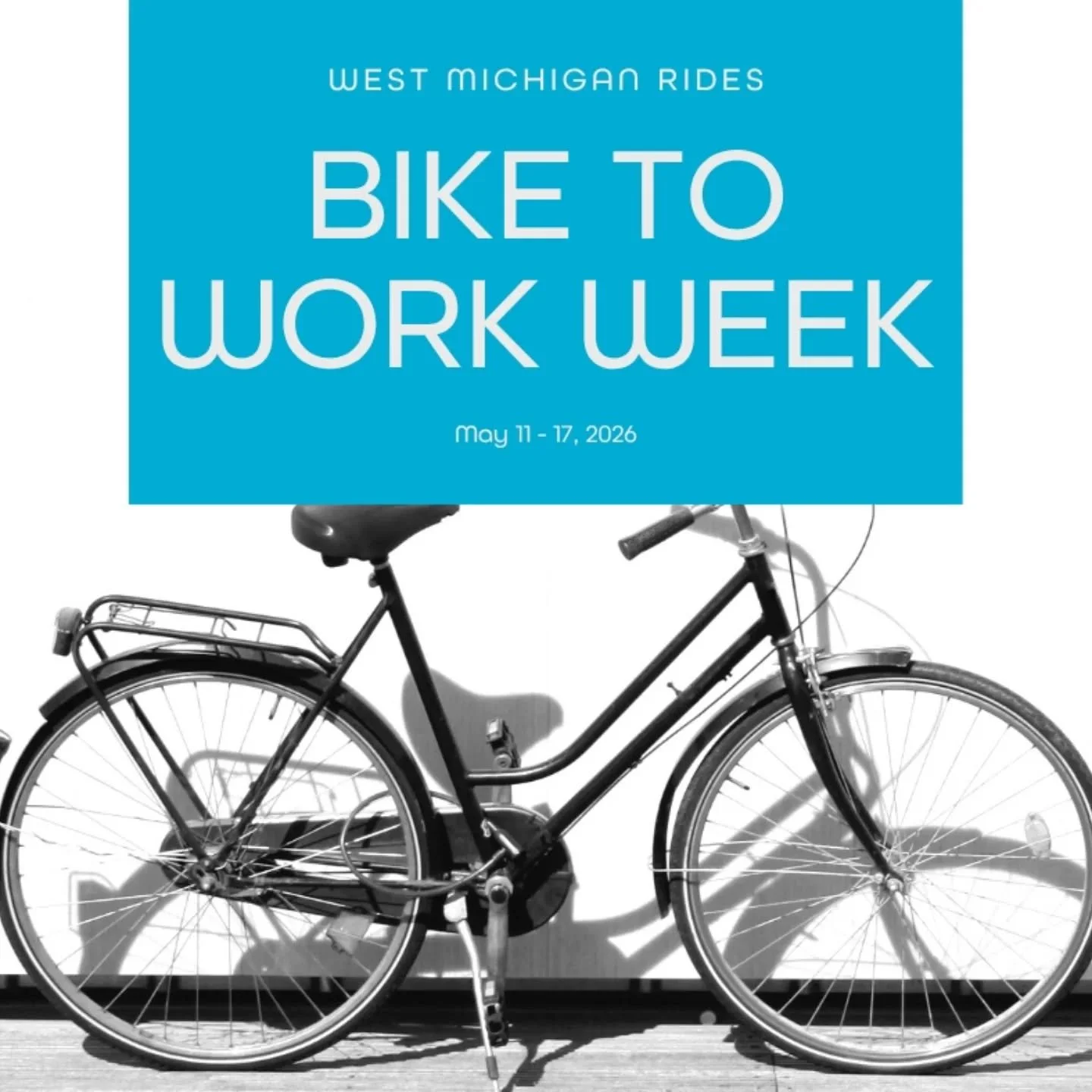 LET&rsquo;S RIDE, WEST MICHIGAN! 
Bike to Work Week 2026 &bull; May 11&ndash;17 
Prizes. Competition. Community. Good vibes only. 
Join the fun &rarr; my.wmrides.org 
Bike on at bikegr.org/biketoworkweek.
#biketoworkweek2026 #wmrides #ridetherapid #b