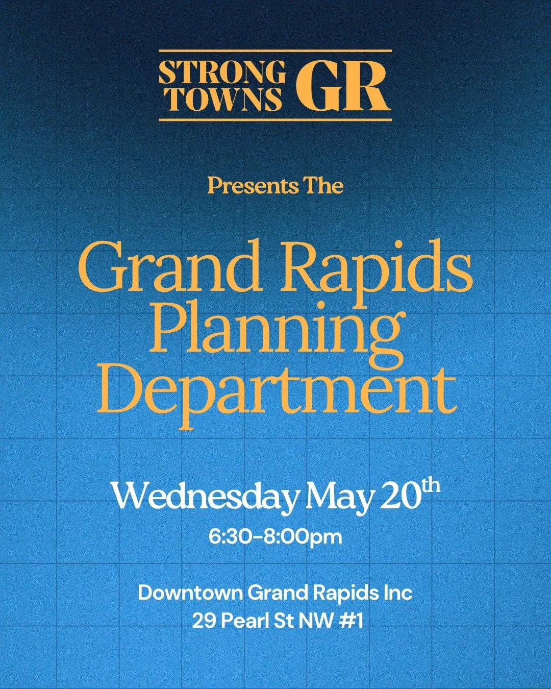 Were meeting with the Planning Department on Wednesday. Bring your questions about current and future planning regulations!