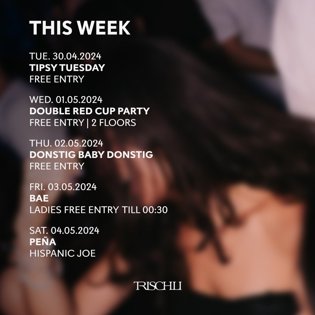 WHAT'S ON YOUR AGENDA THIS WEEK? 🎉⁠
⁠
#Trischli #trischlifam #SG #SGnightlife #nightclub #partytime #clubbing #nightlife #friday #weekend #saturday #party #nightout #wednesday #sunday #drinks