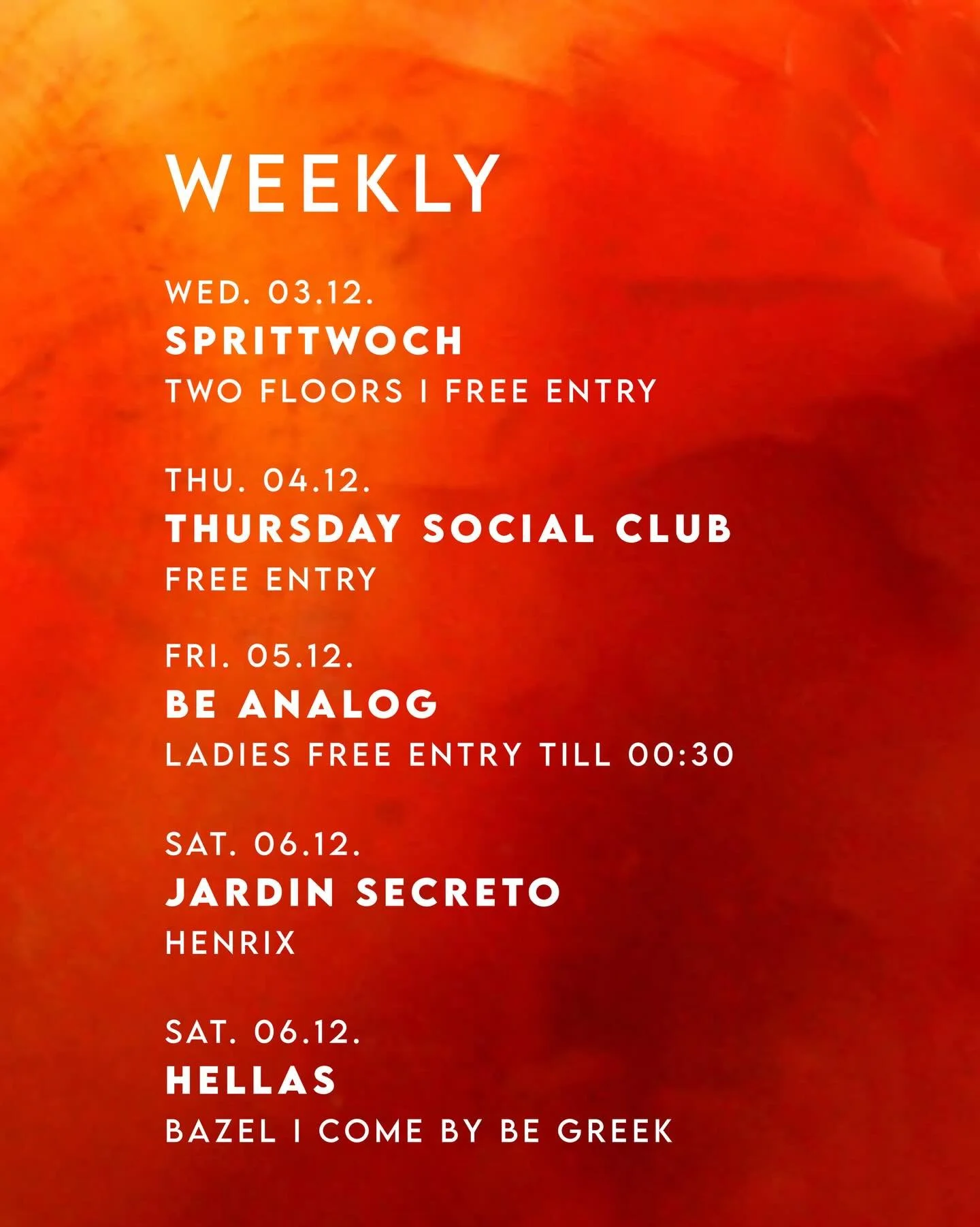 You know what this means... See you!

#trischli #weekly #events