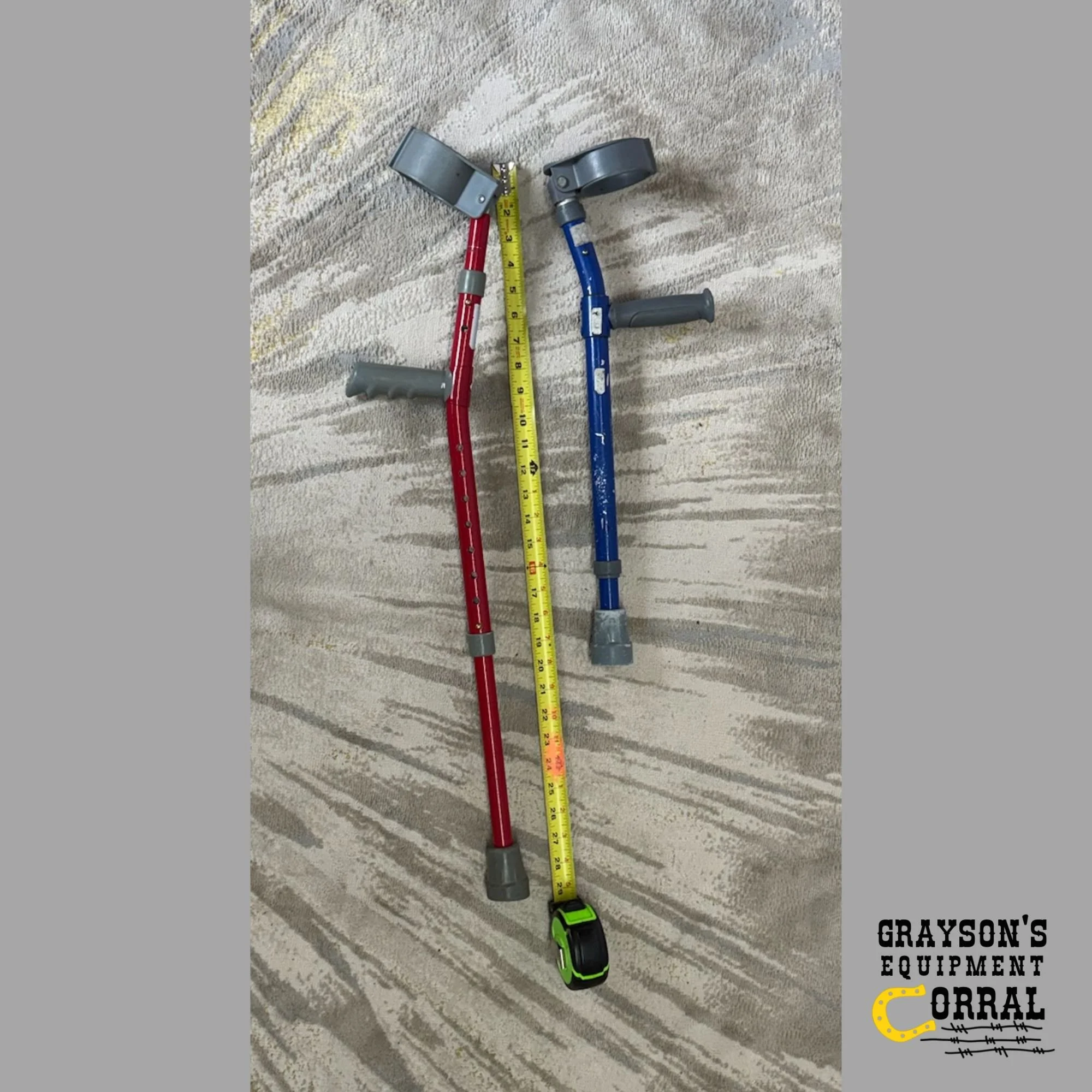 Adjustable Pediatric Walking Canes - Red & Blue Set