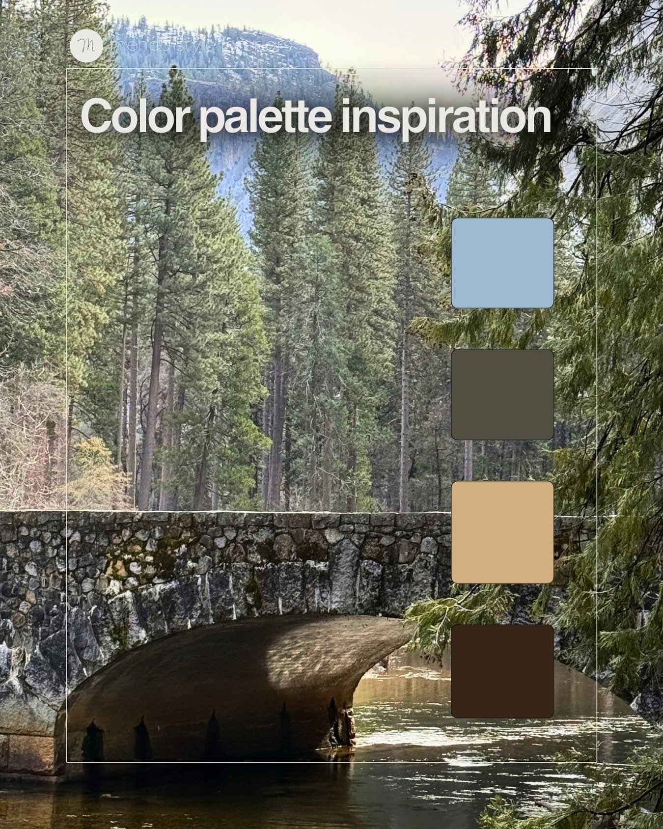 There is a reason we feel so grounded when we&rsquo;re outdoors.

For this #MoodboardMonday we&rsquo;re taking the quiet of the Yosemite Valley and bringing it indoors.

This palette&rsquo;s cool slate blues paired with deep, mossy umbers create a sp