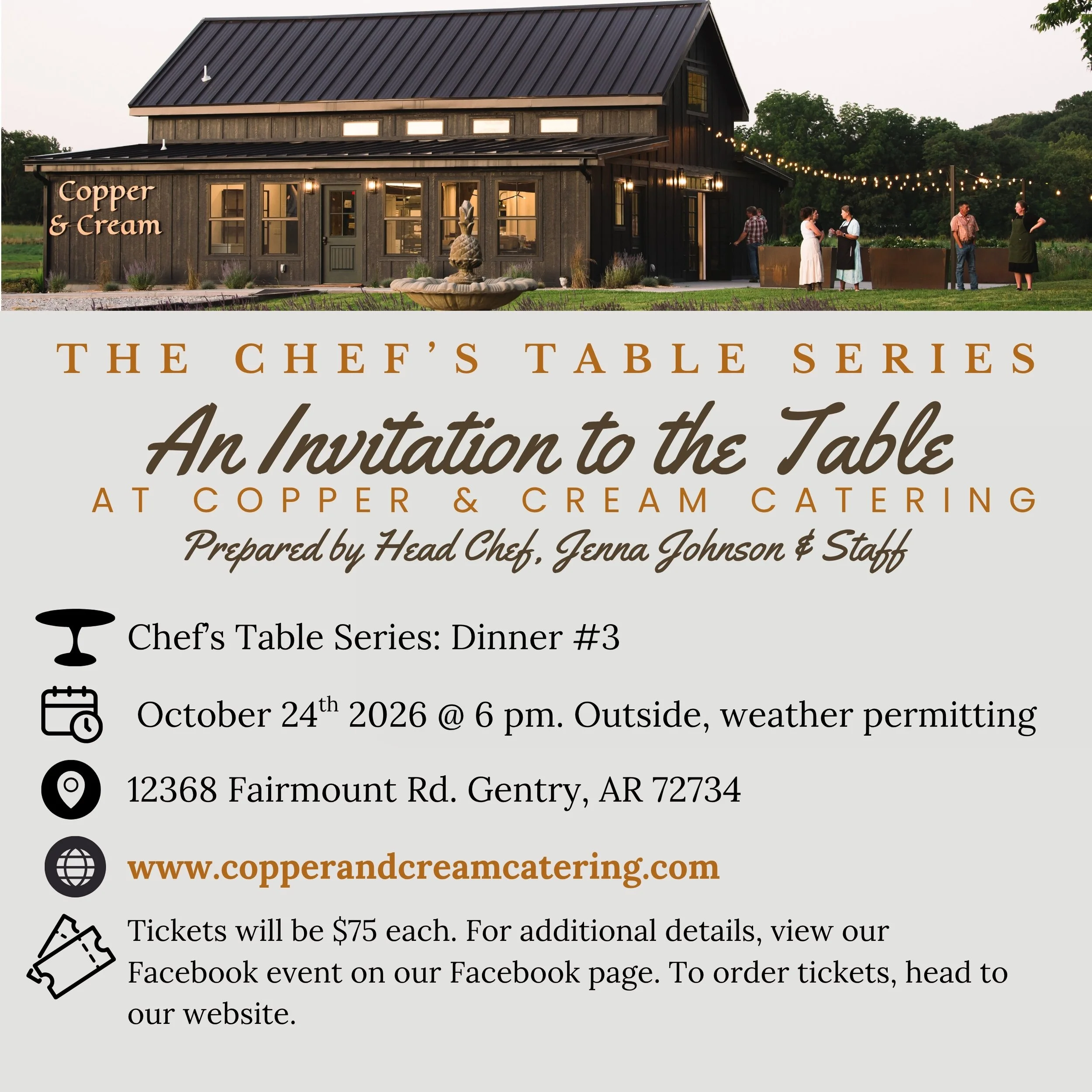 An Invitation to the Table: Chef's Table Series - Dinner 3 - October