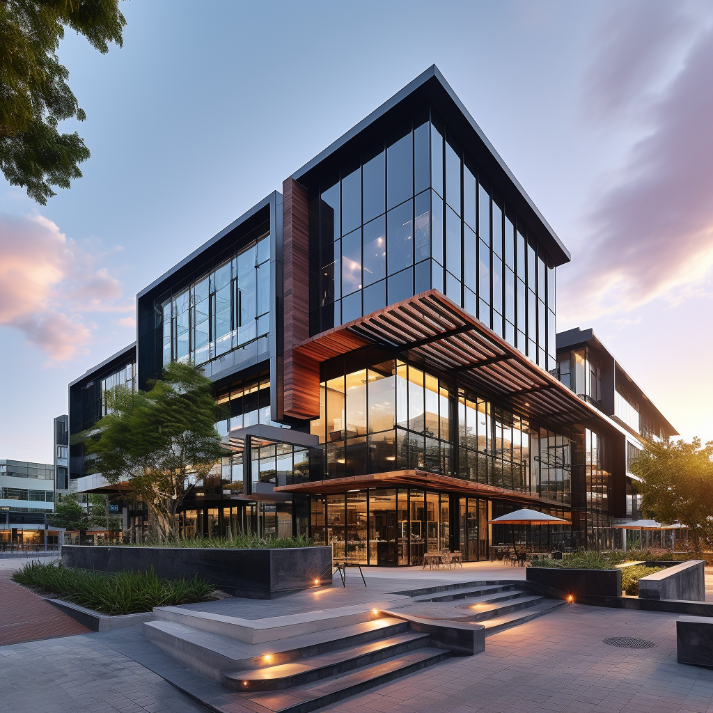 Elegant luxury home designed by Summit-X, featuring cutting-edge architecture and lush landscaping.