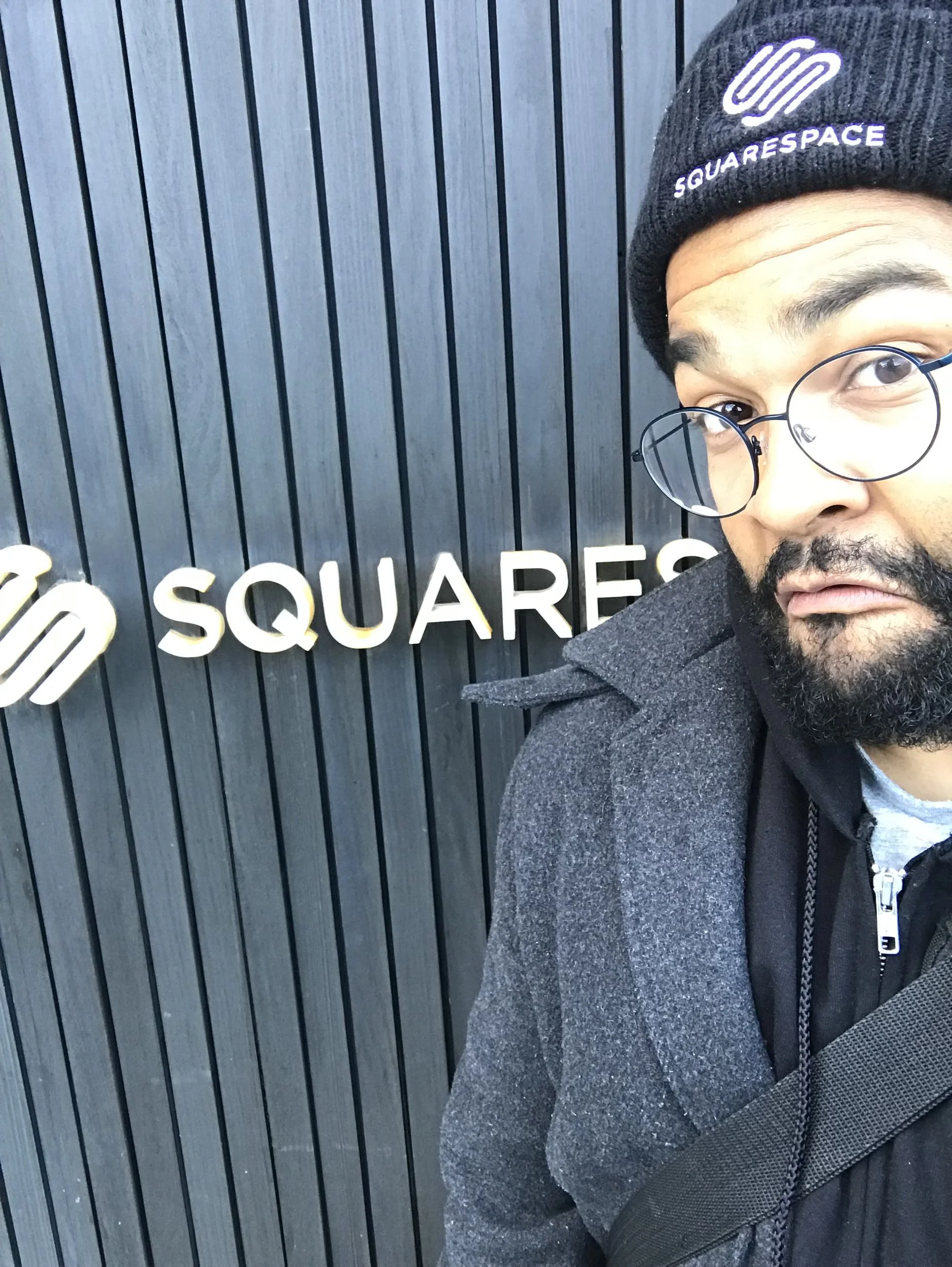 John Branch IV in front of the Squarespace office on his last day