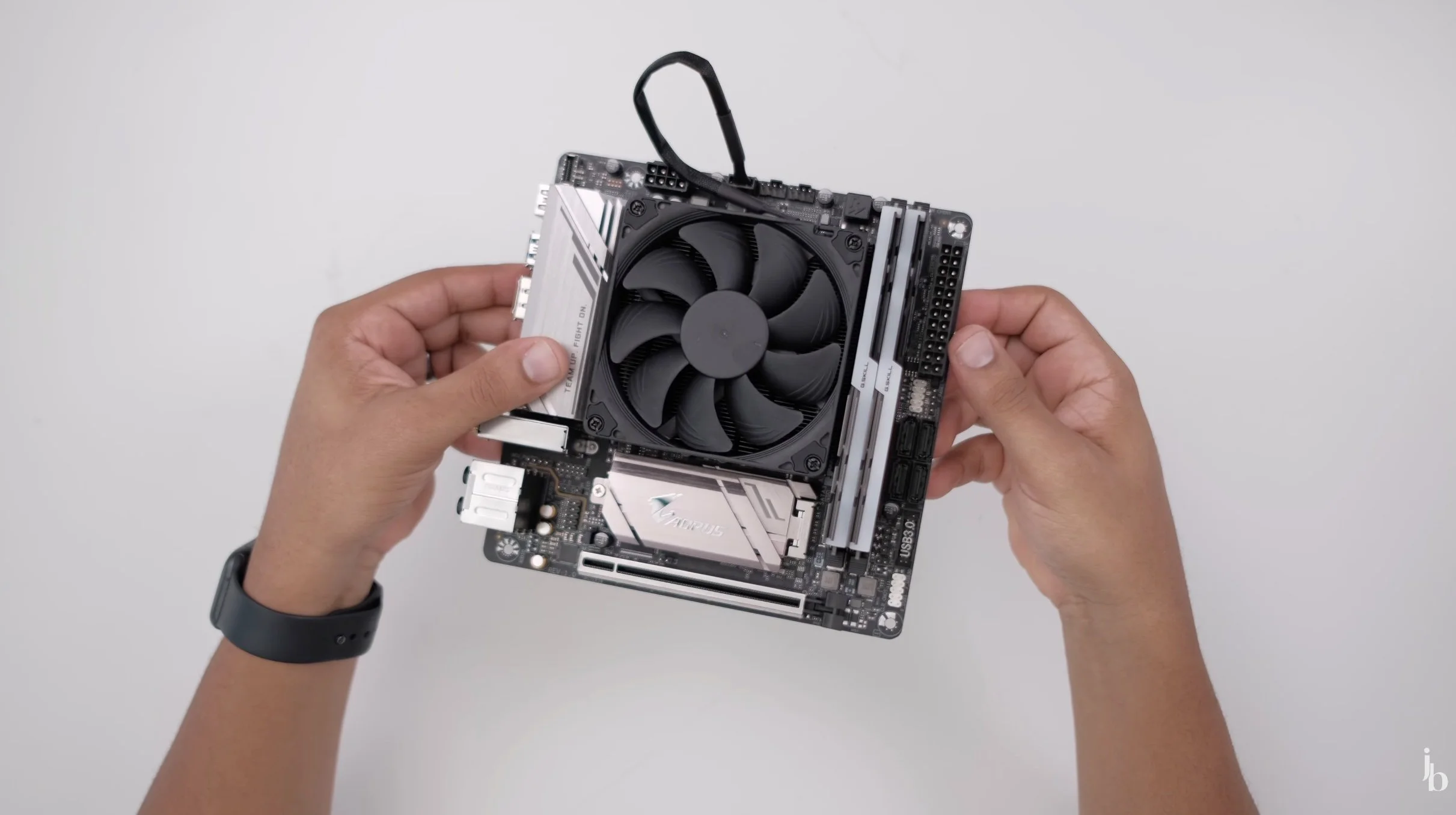 SFX computer motherboard before being put in a computer case