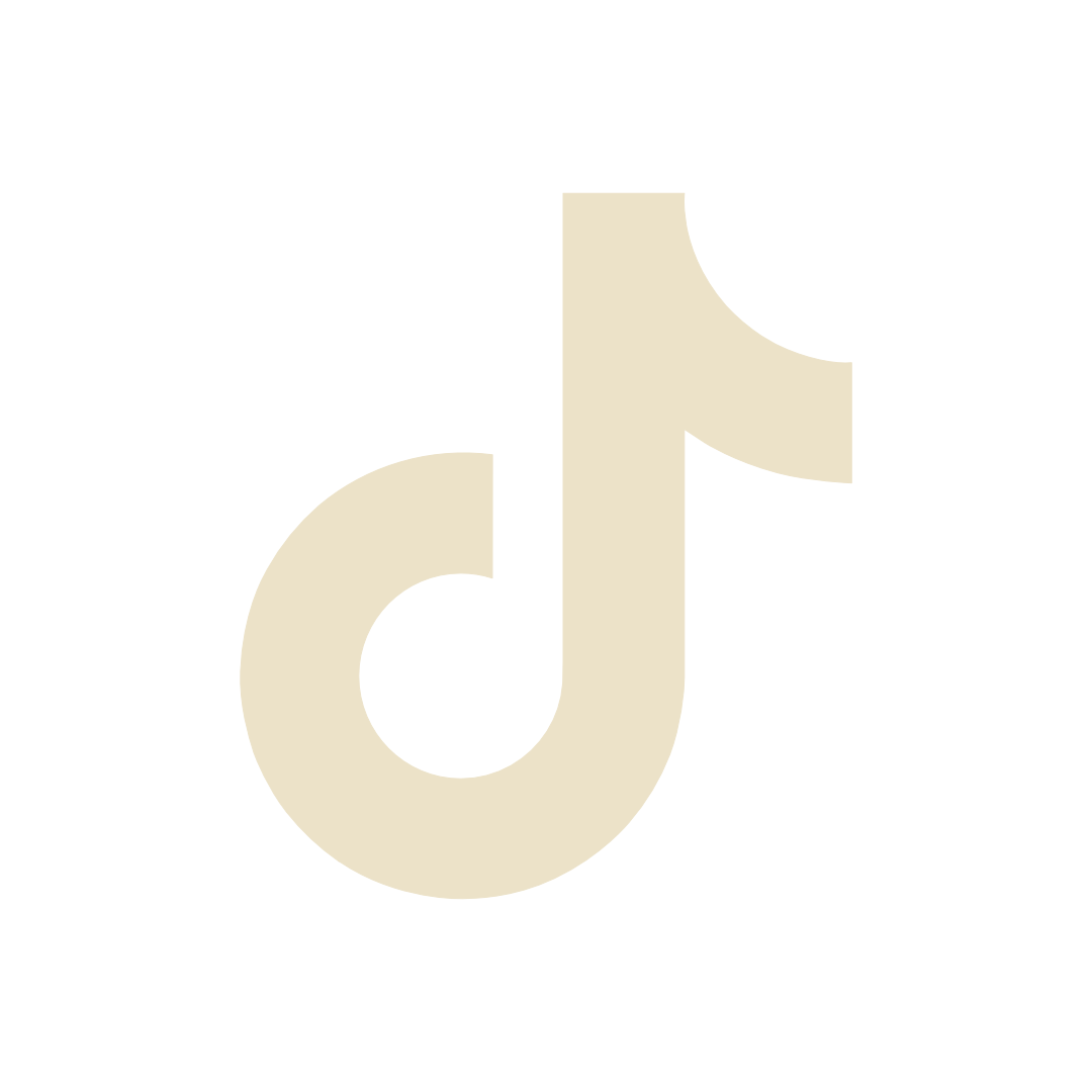 TikTok logo in black and cream colors.