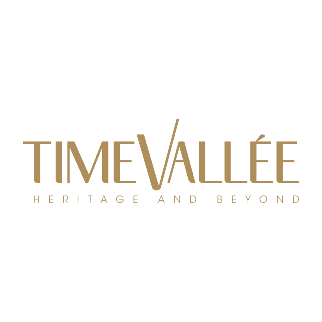 Logo for Time Valley Heritage and Beyond with a black background and gold text.