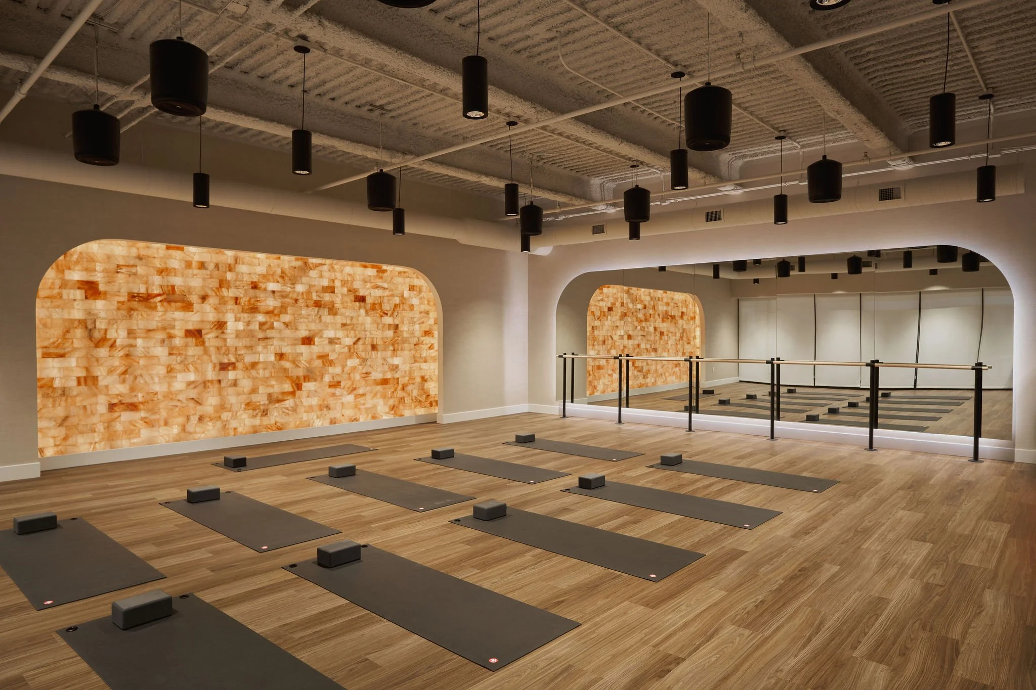 yoga studio complete with Himalayan salt wall 