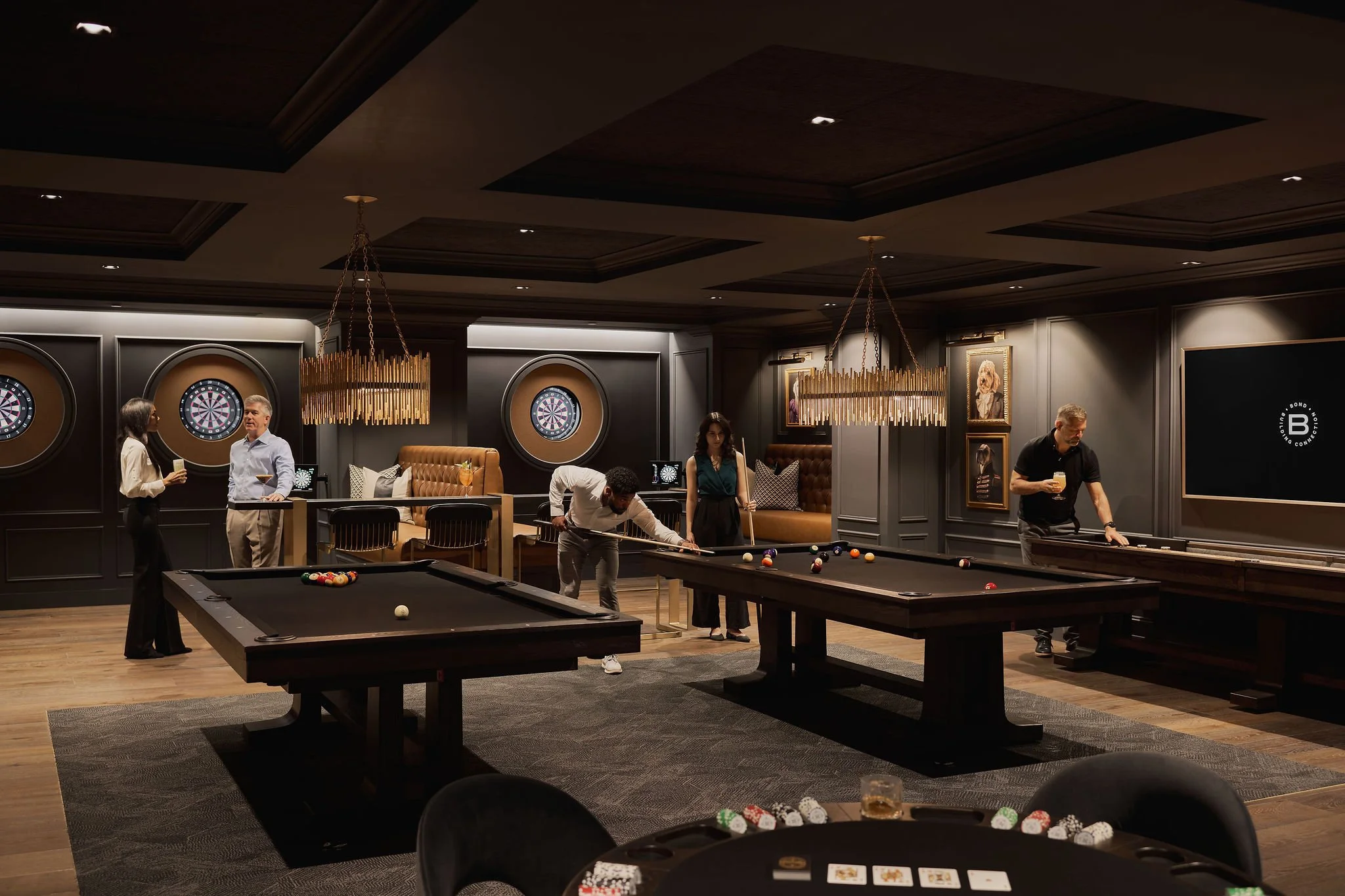 models showing off the design of a commercial office community space