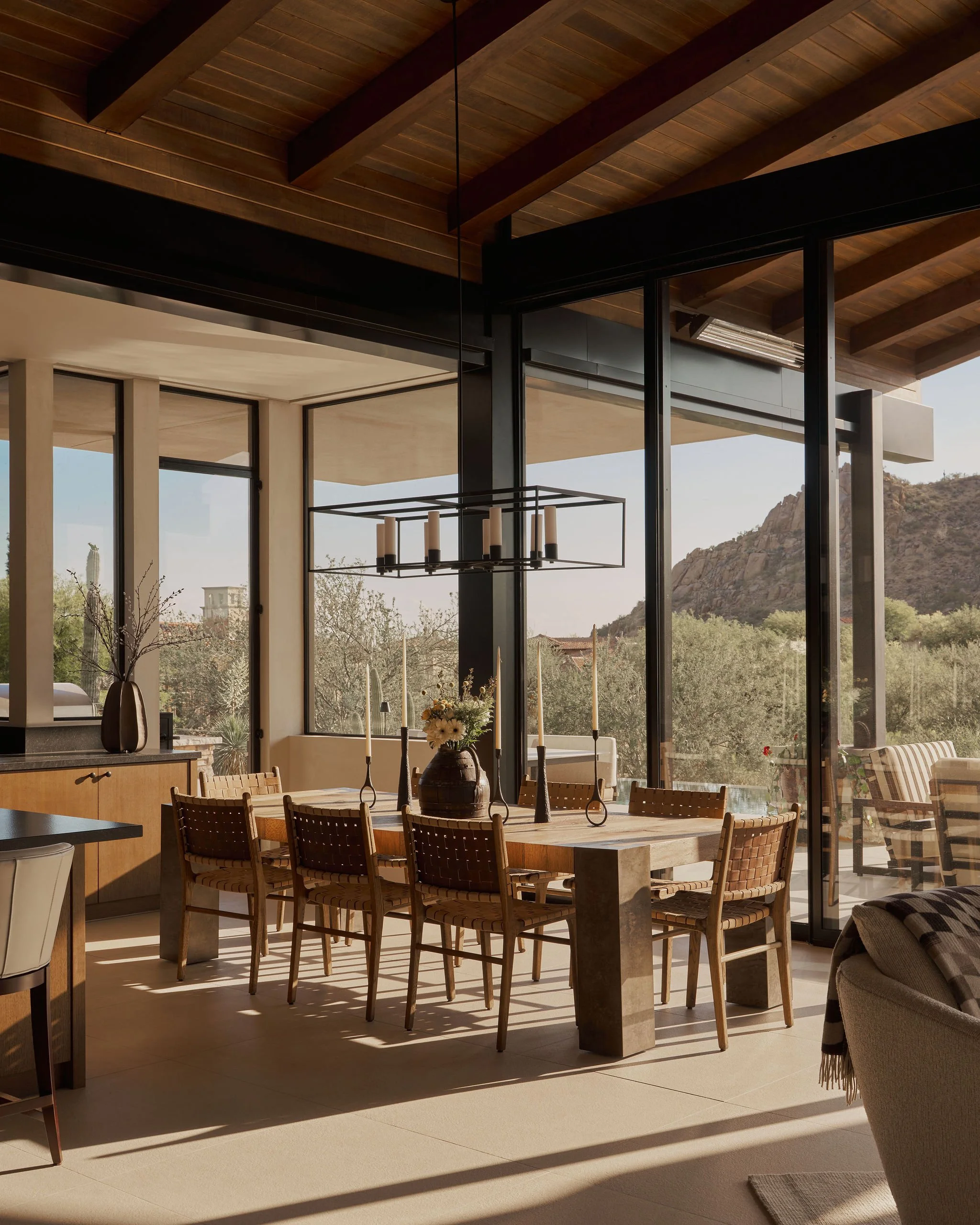 views out to desert in modern southwest home