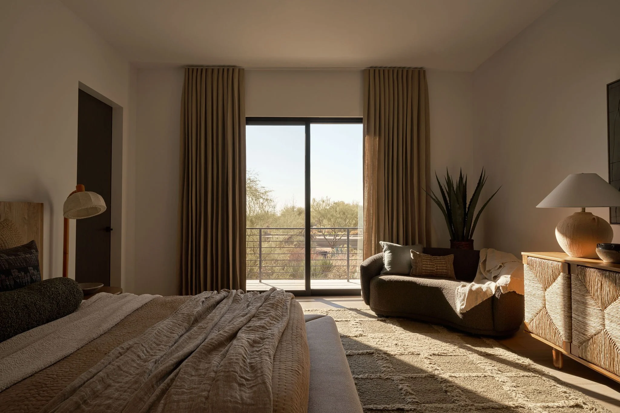 Golden hour light flooding into bedroom by travel photographer.jpg