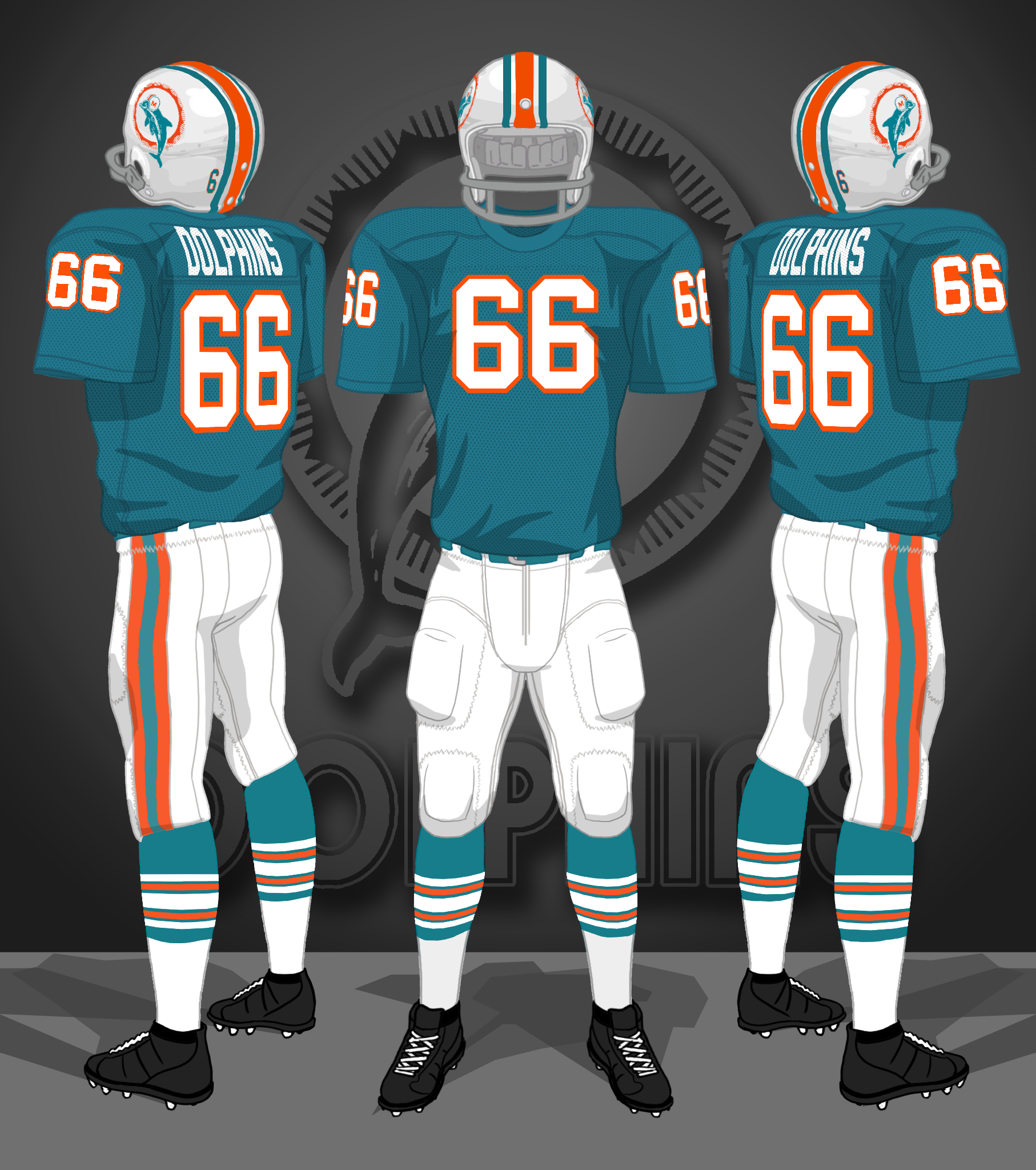 1970-1971 aqua, white, striped socks