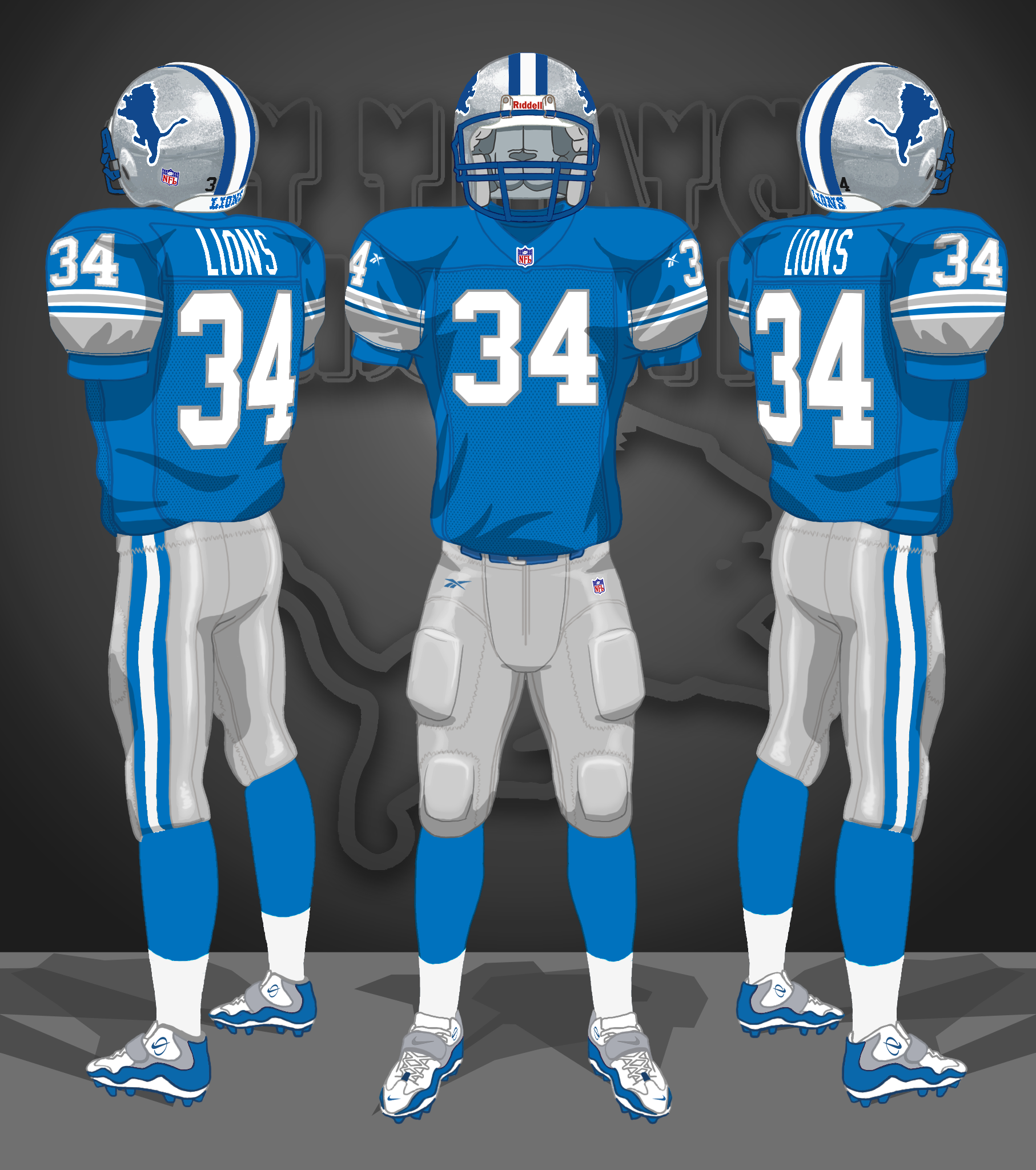 1989-1998 blue jerseys, silver pants