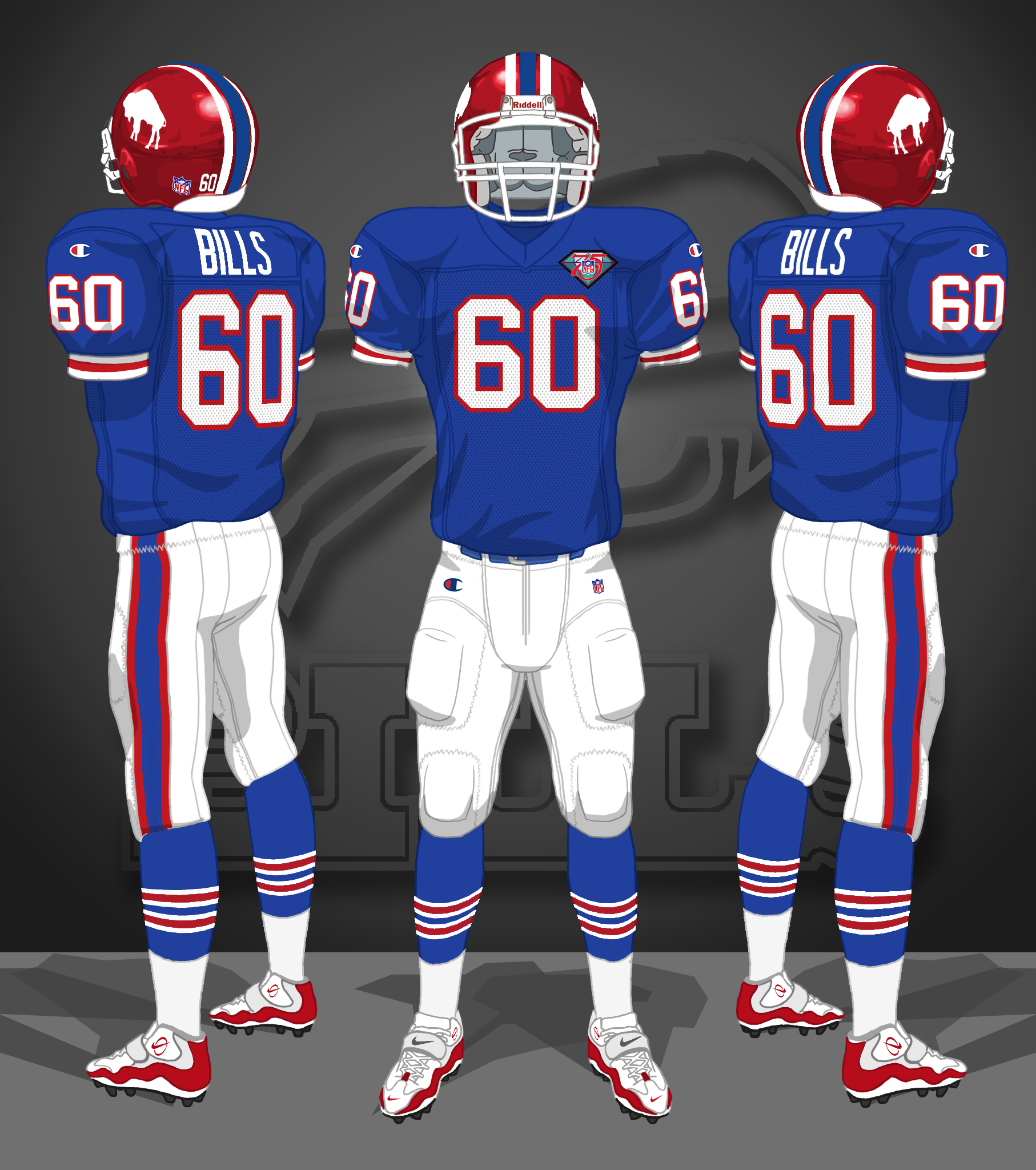 1994, NFL 75th, 60s throwback