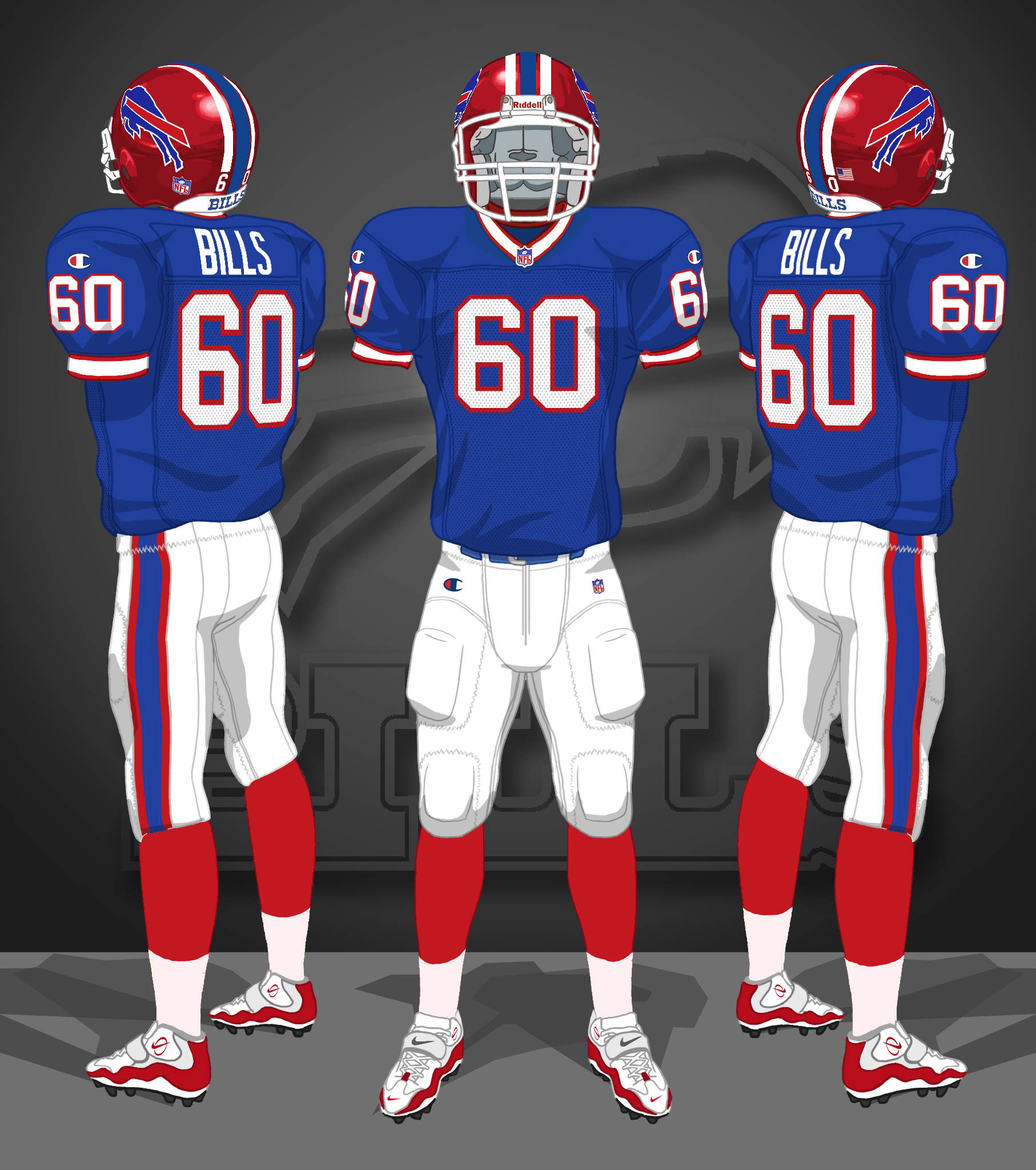 1990-2001 blue jerseys, white pants