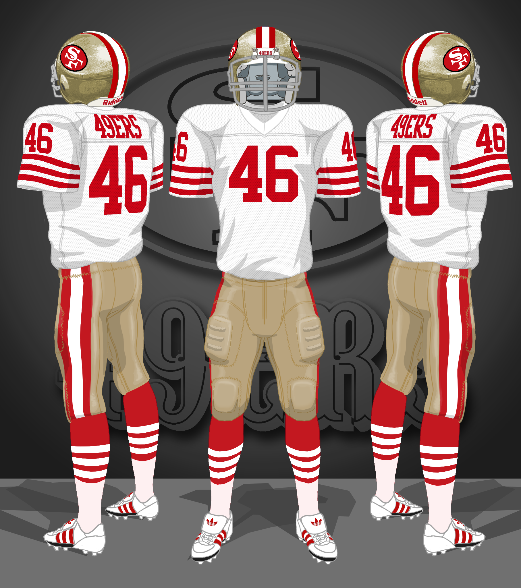 1976-1988 white, gold