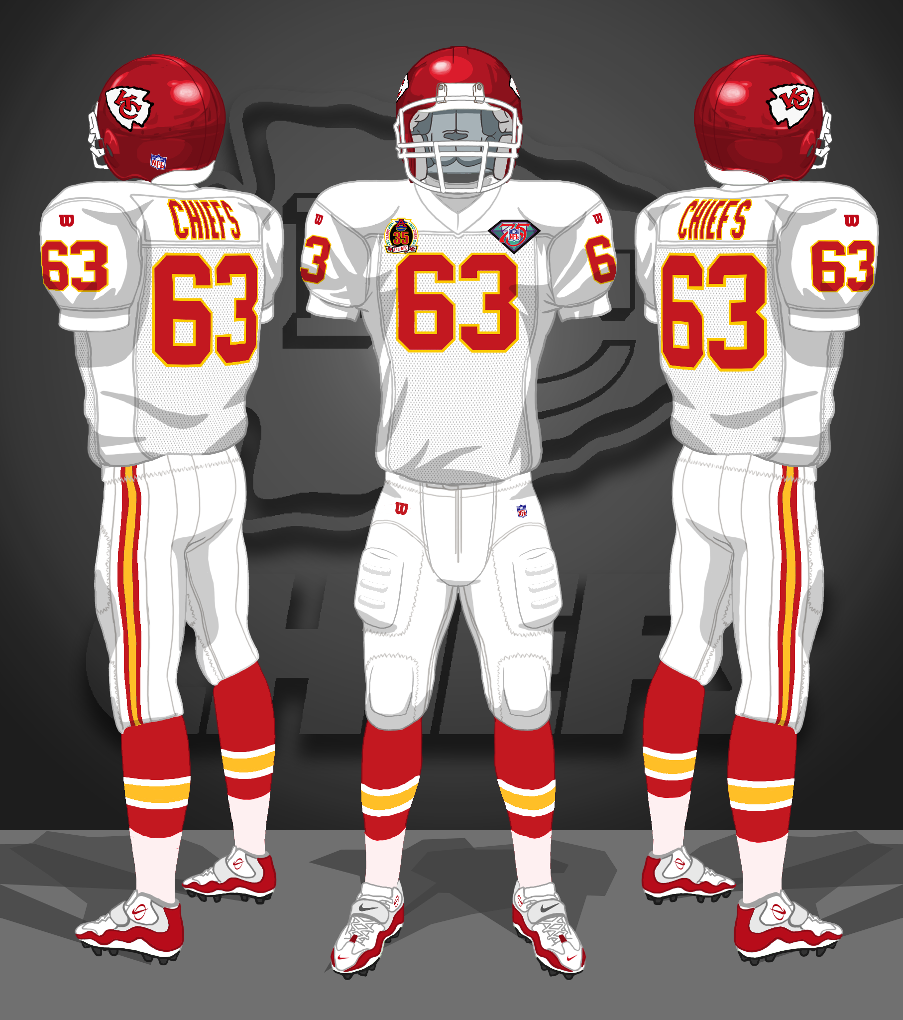 1994, NFL 75th throwback, white