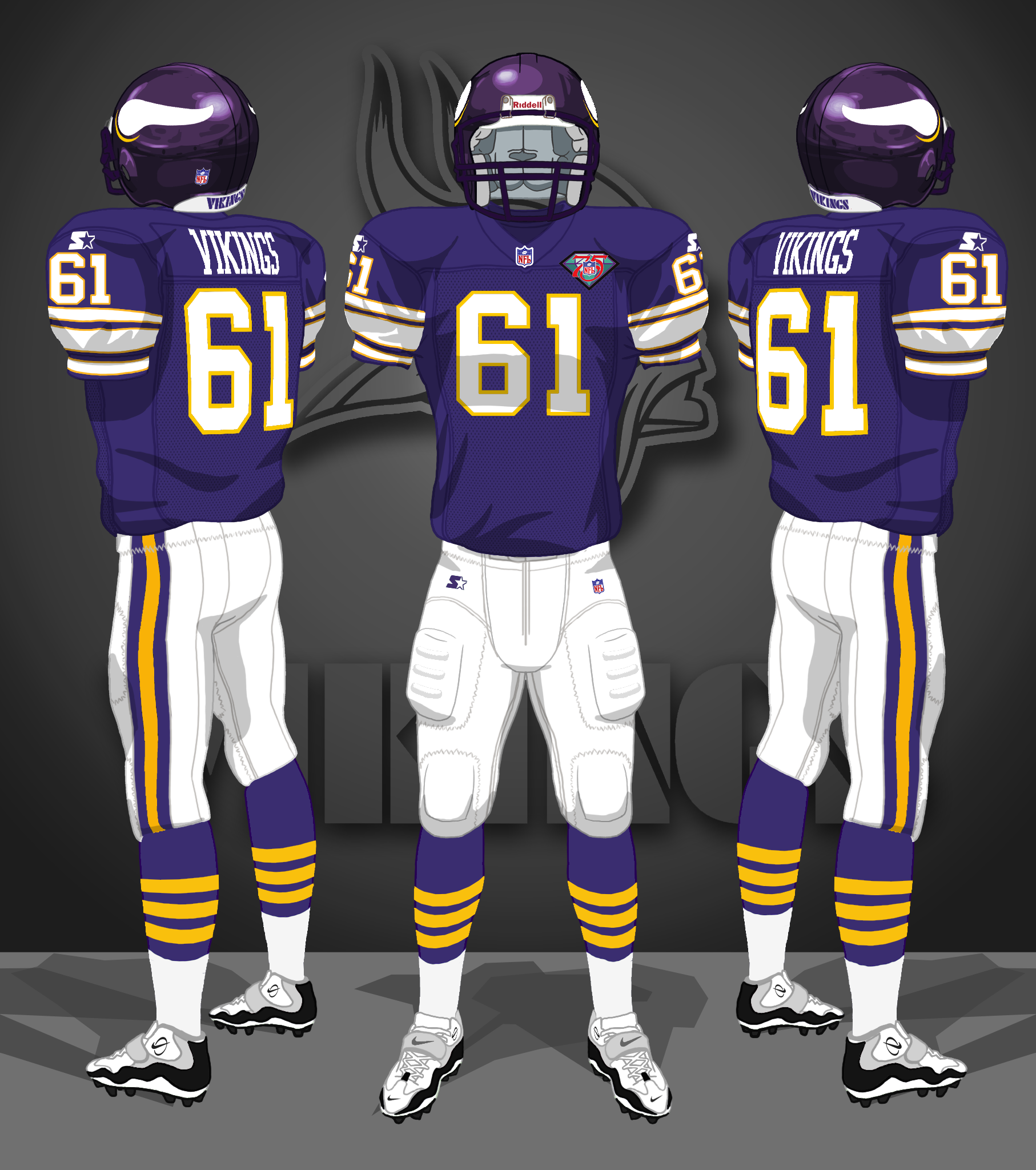 1994, NFL 75th, 60s throwback