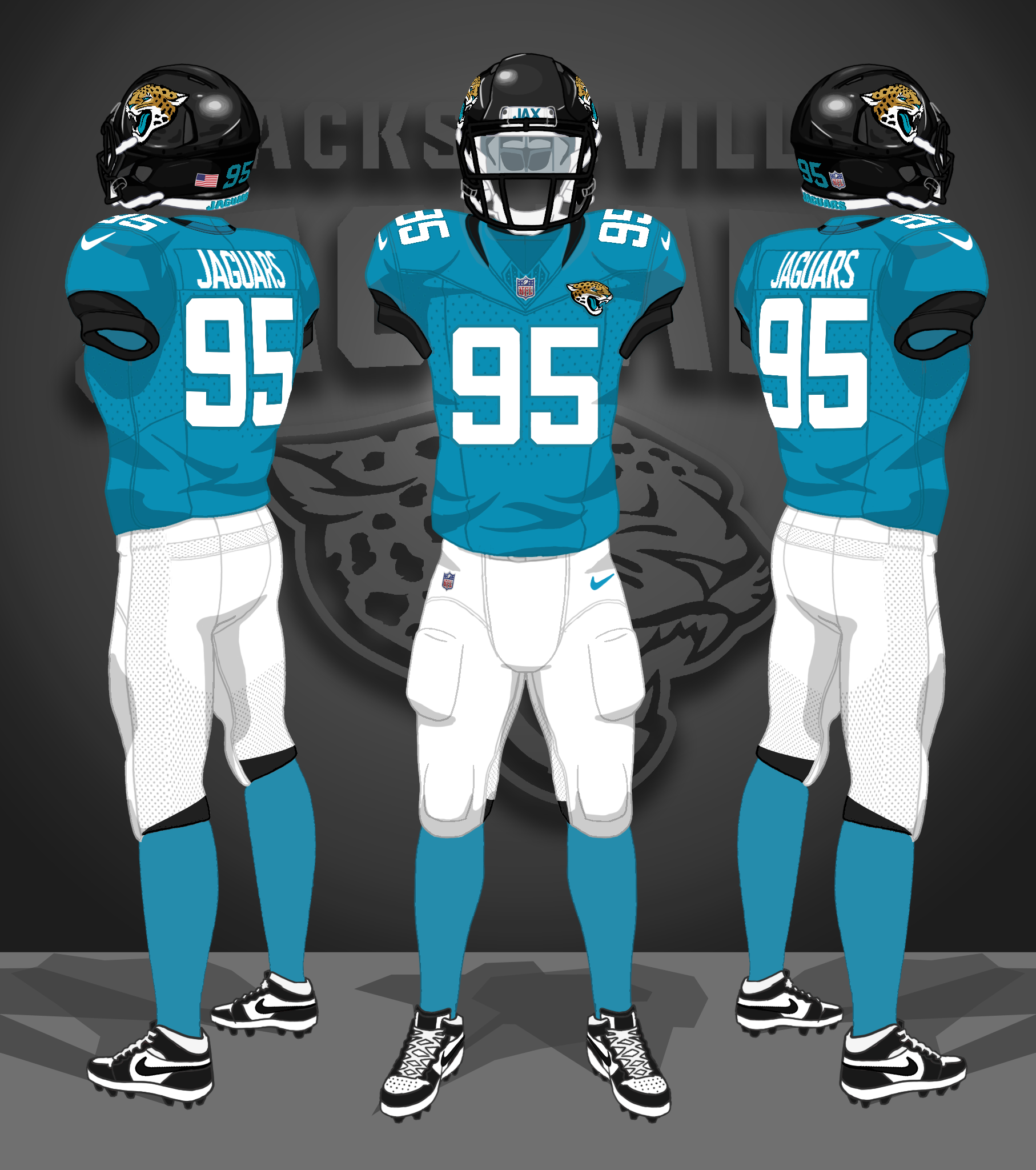 2021-- teal, white, teal socks