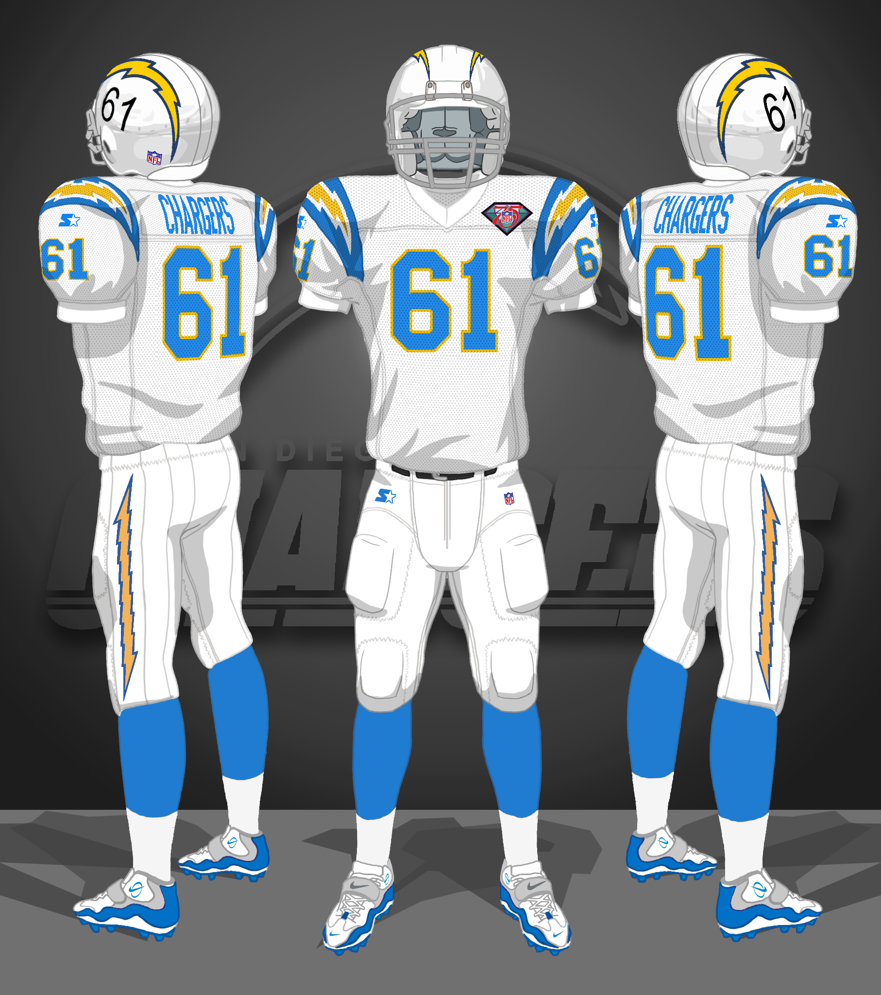 1994, NFL 75th, 60s throwback