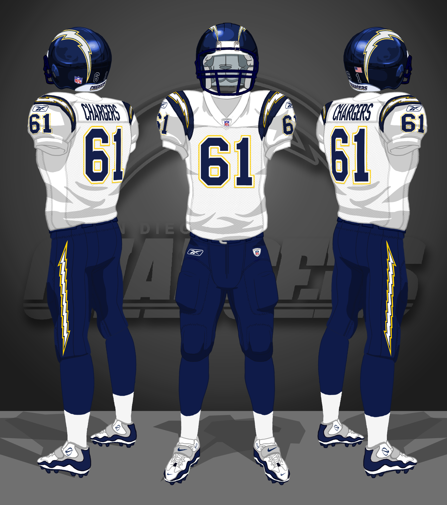 2001-2006 white, navy, navy socks