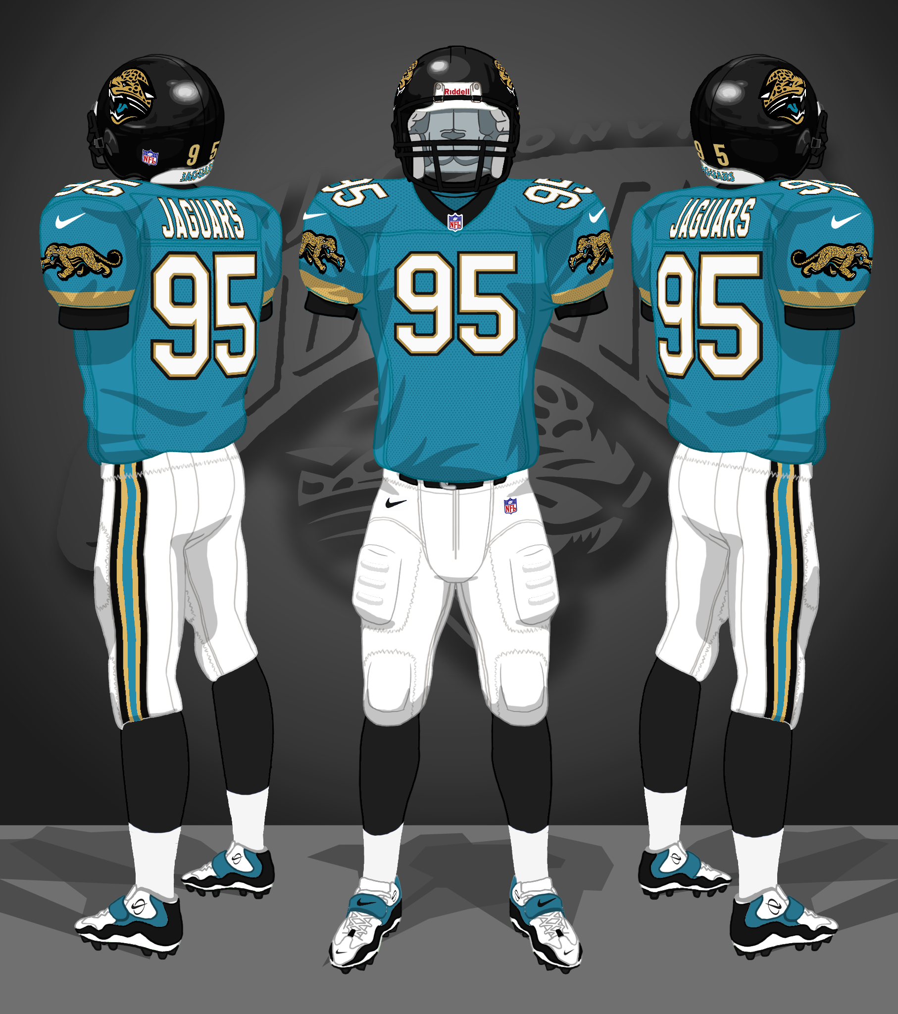 1995-1996 teal jerseys, white pants