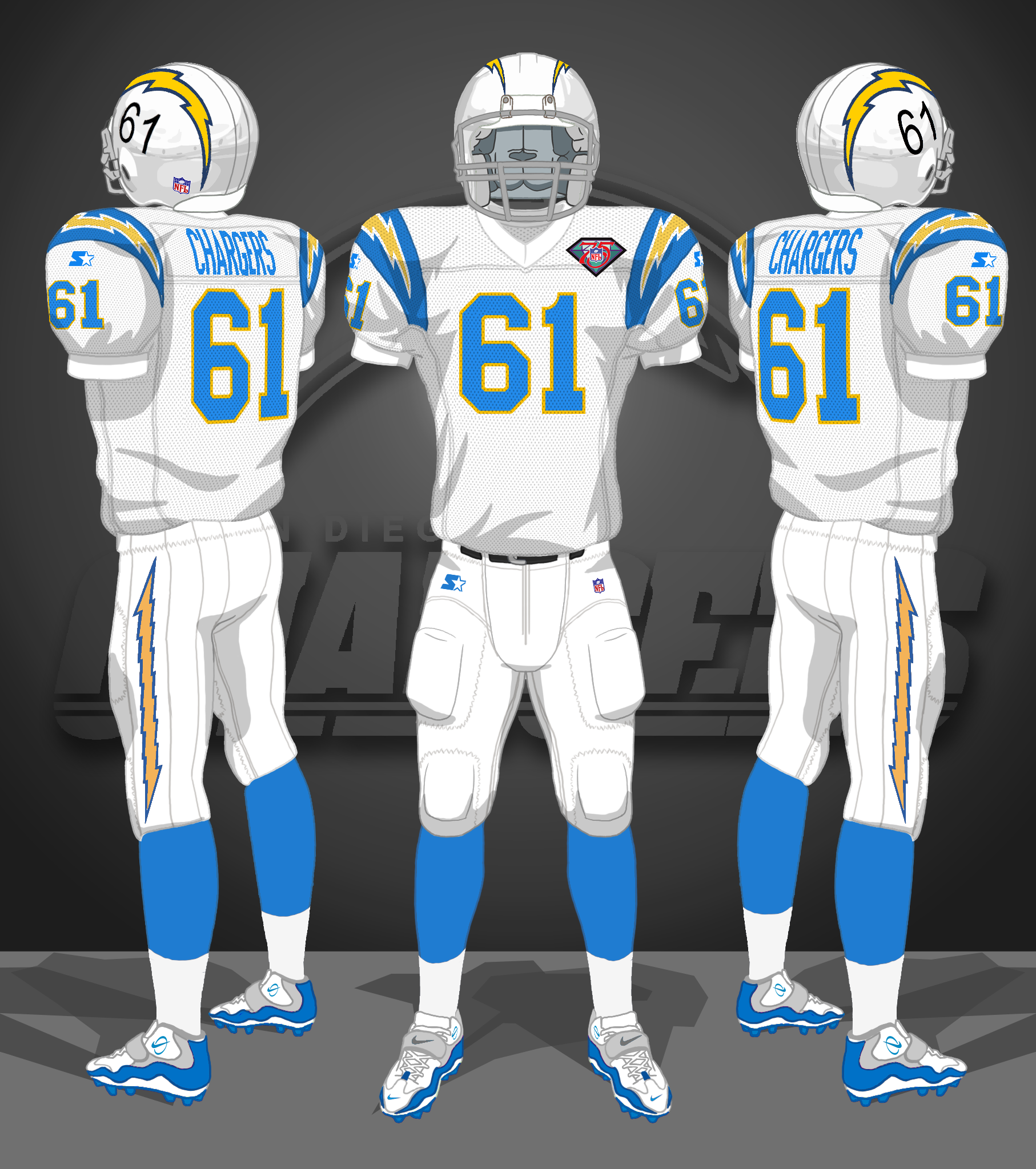 1994, NFL 75th, 60s throwback