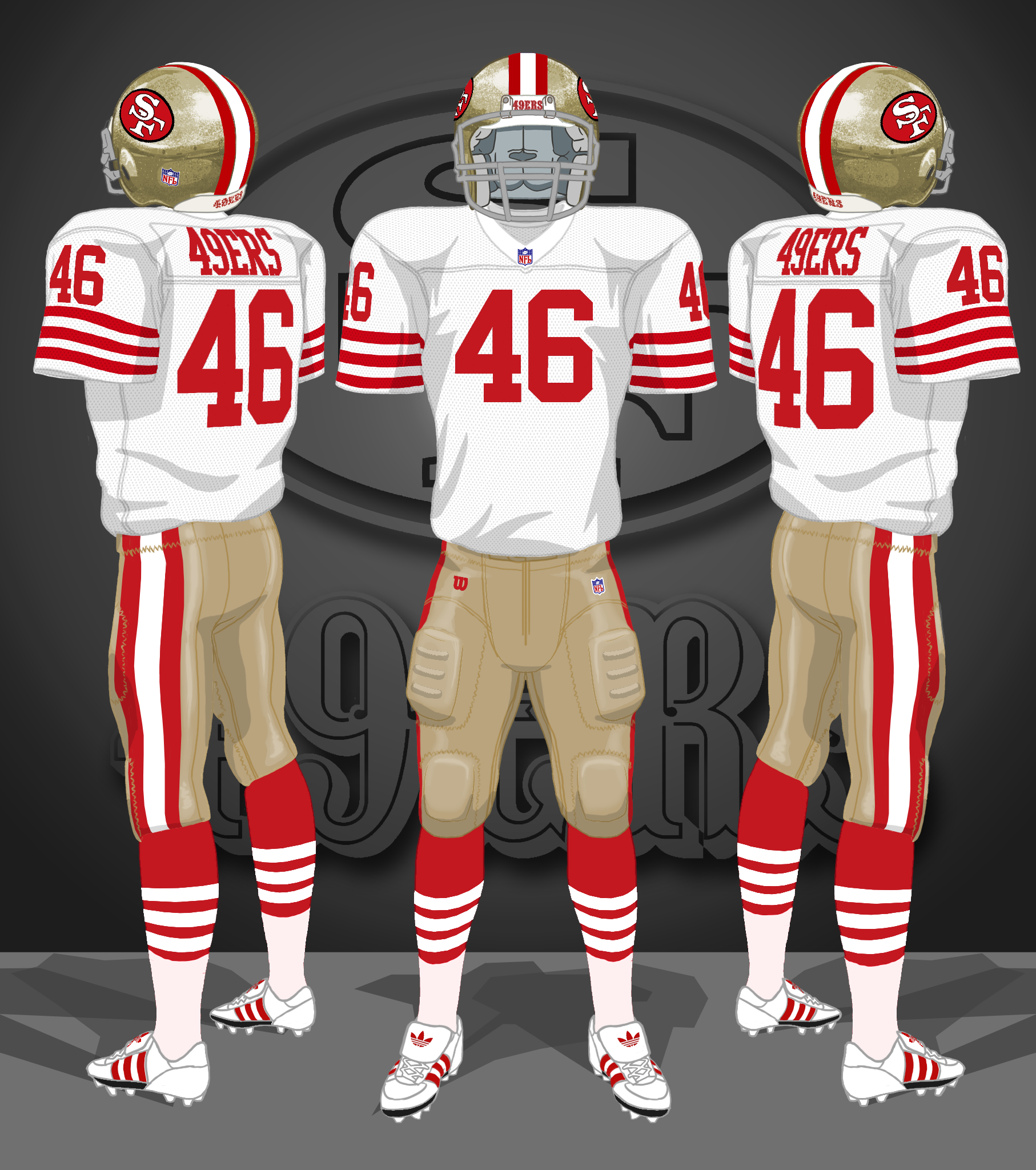 1989-1992 white, gold