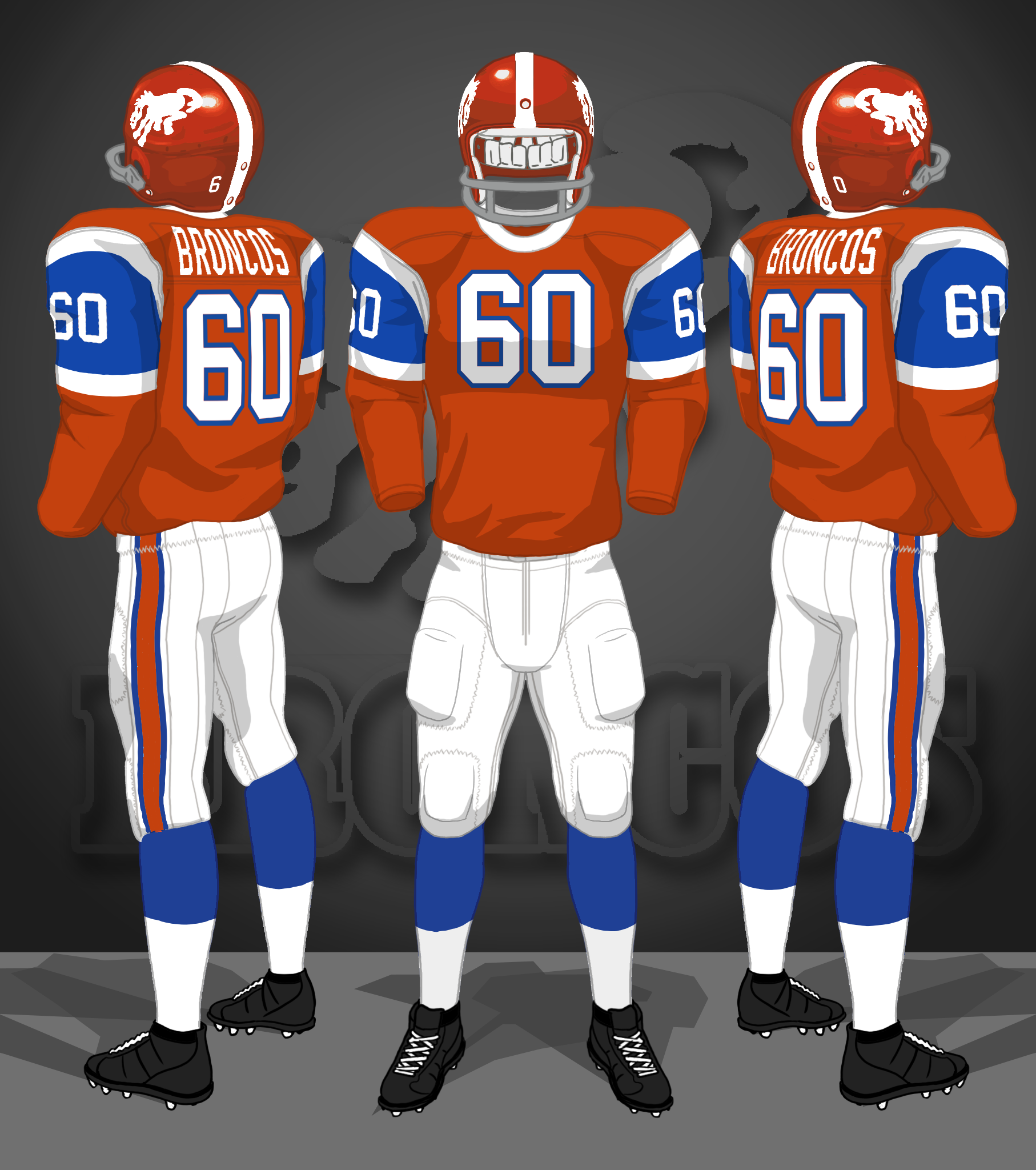 1965, orange jerseys, white pants