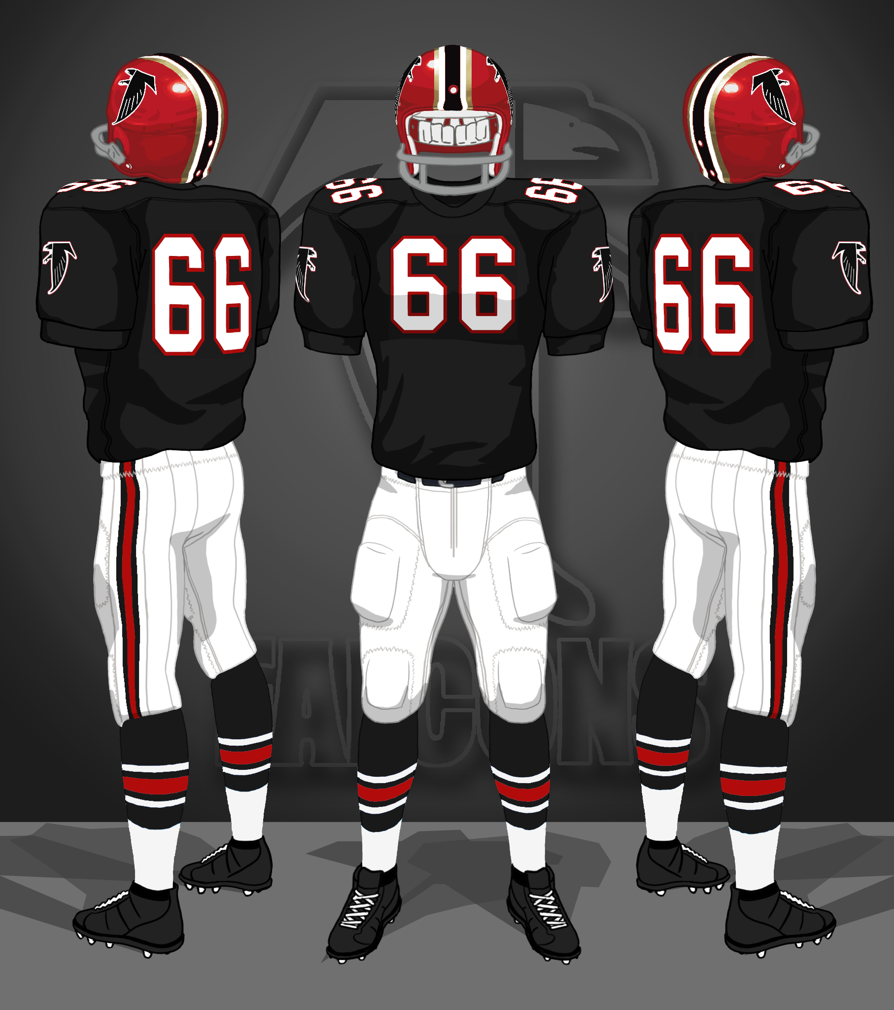 1966 black jerseys, white pants