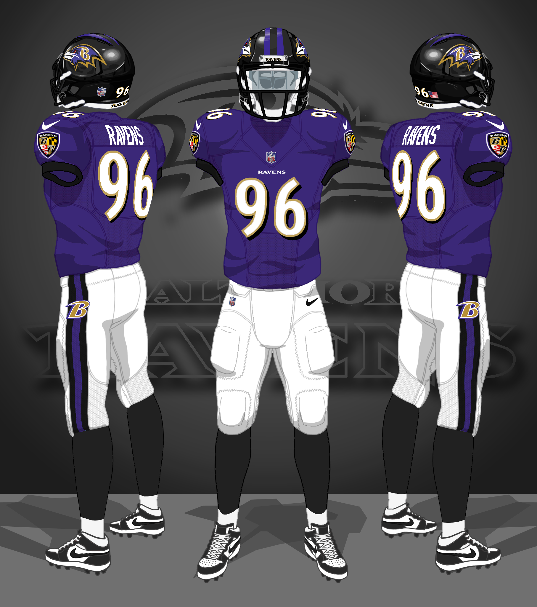 2013-2025 purple jerseys, white pants