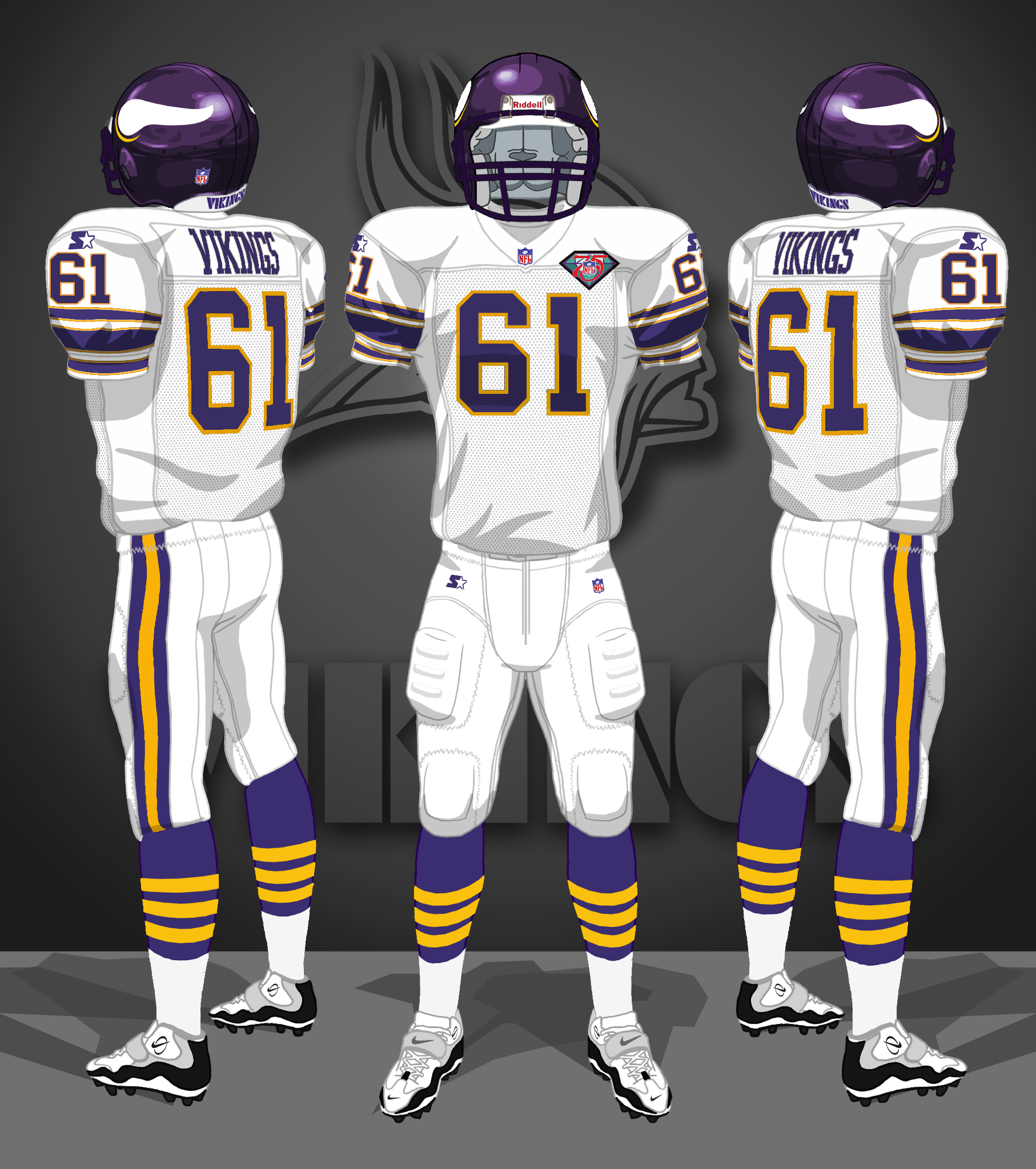 1994, NFL 75th, 60s throwback