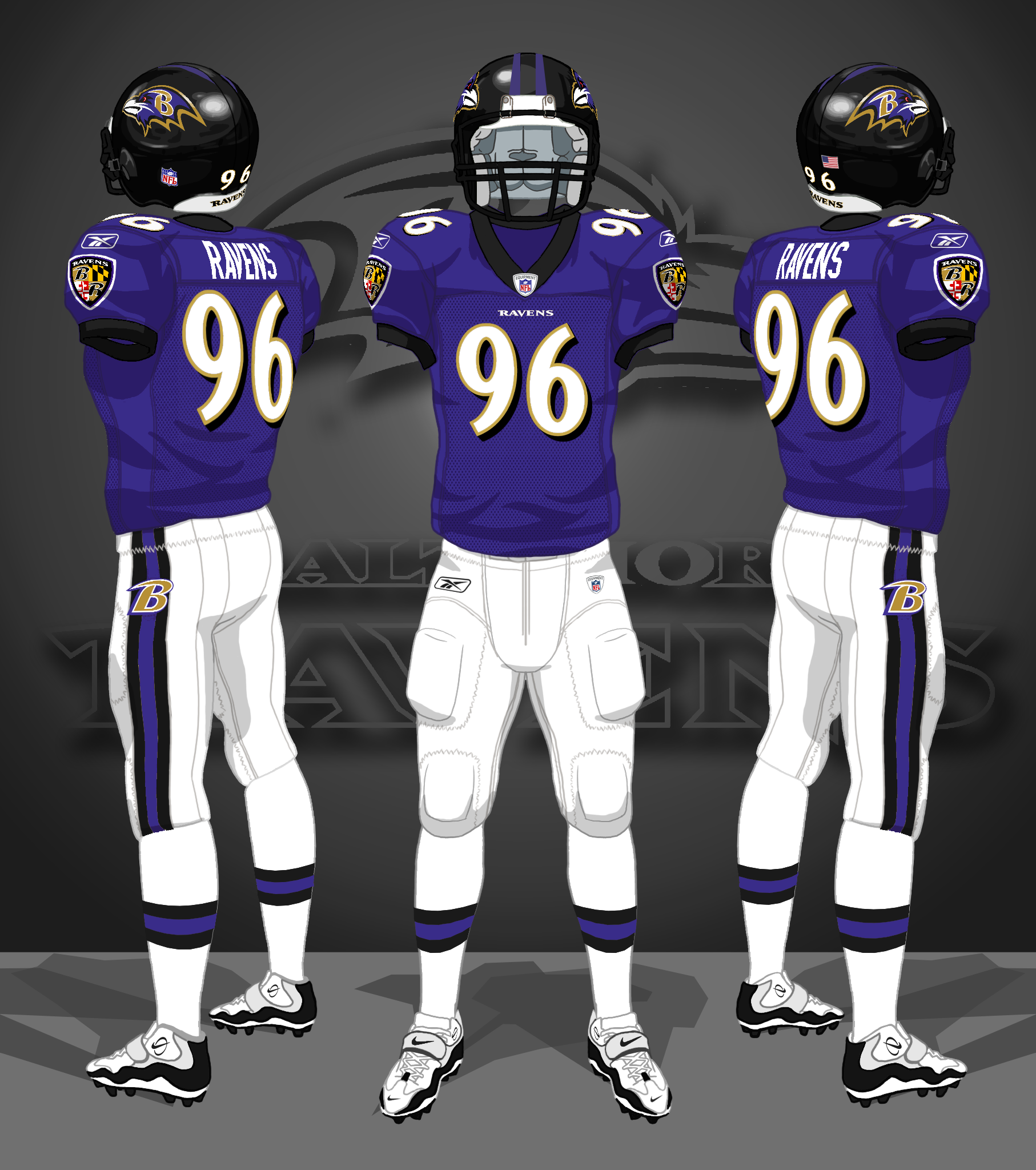 2000-2004 purple jerseys, white pants, white socks