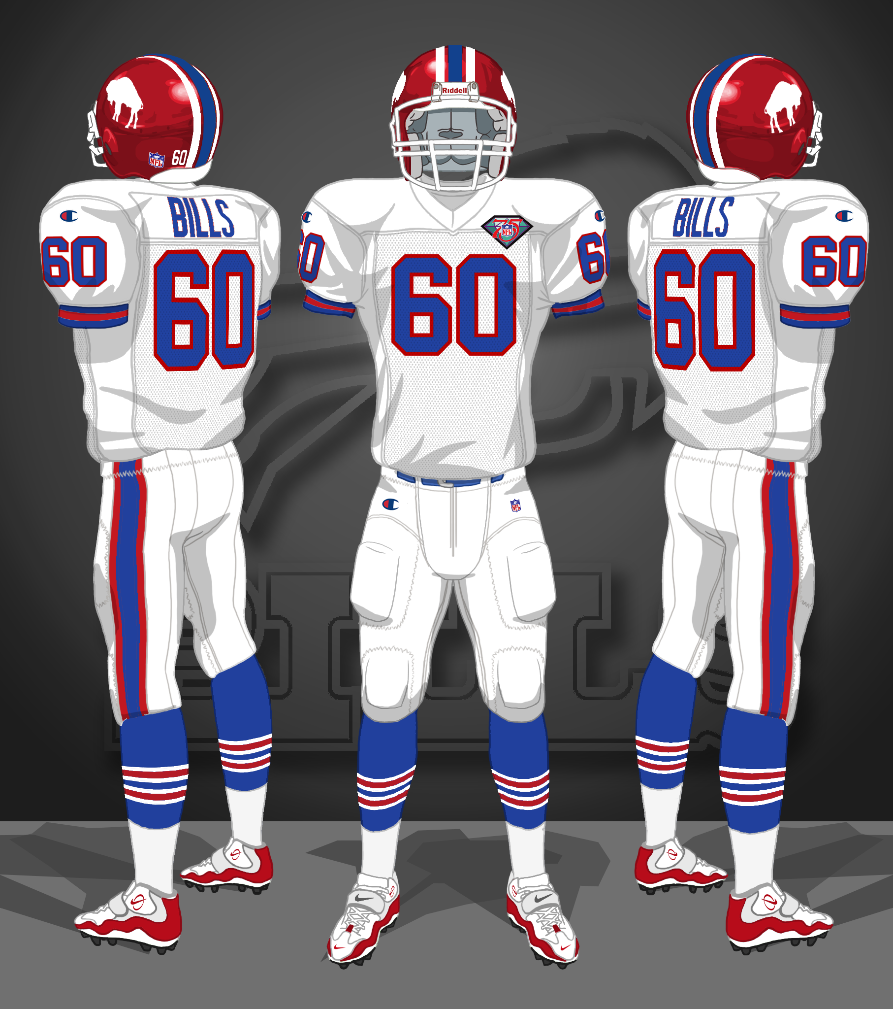 1994, NFL 75th, 60s throwback