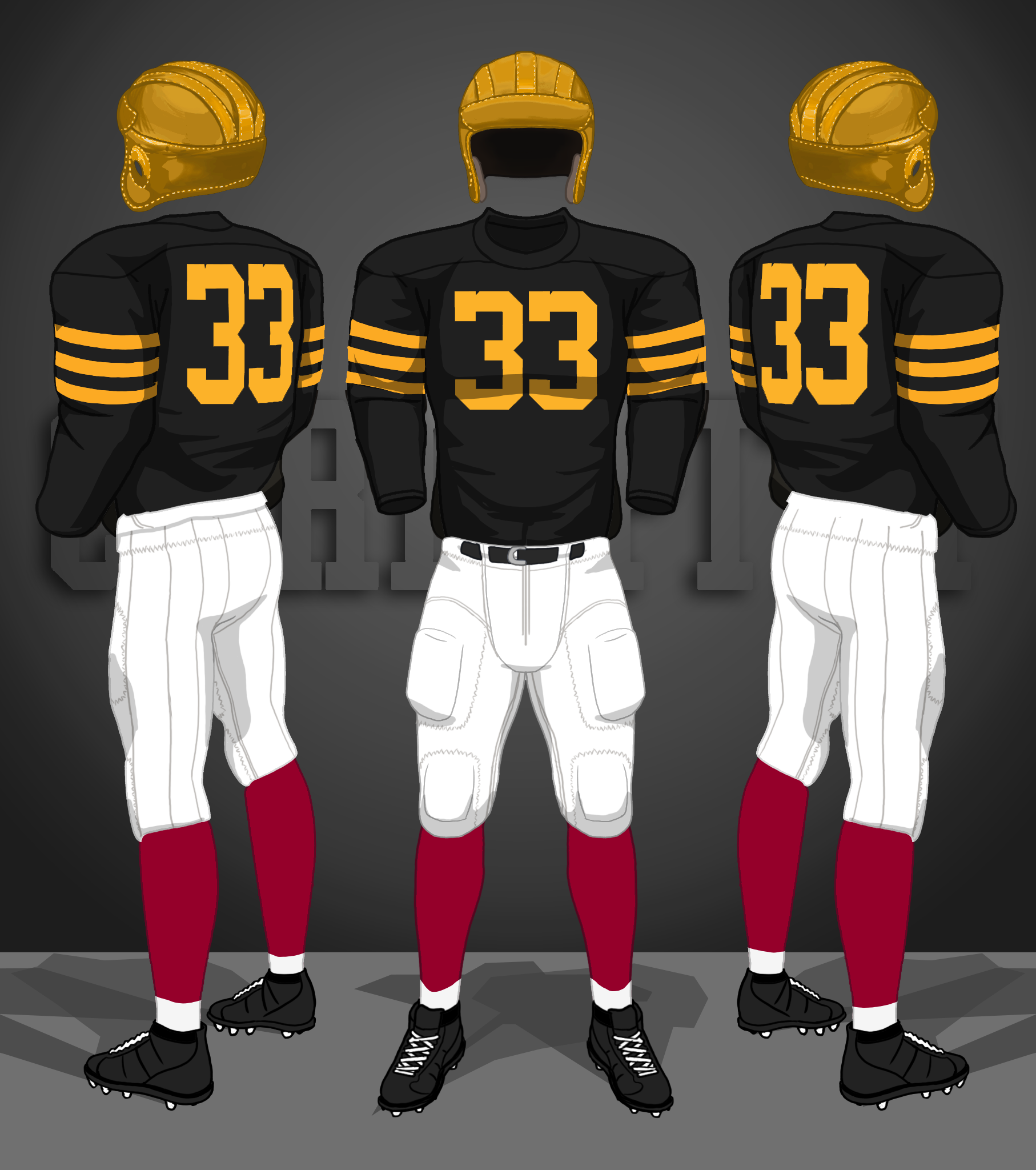 During World War II, the Cardinals combined with the Pittsburgh Steelers for the 1944 season. Only black and white photos exist of the Card-Pitt team.