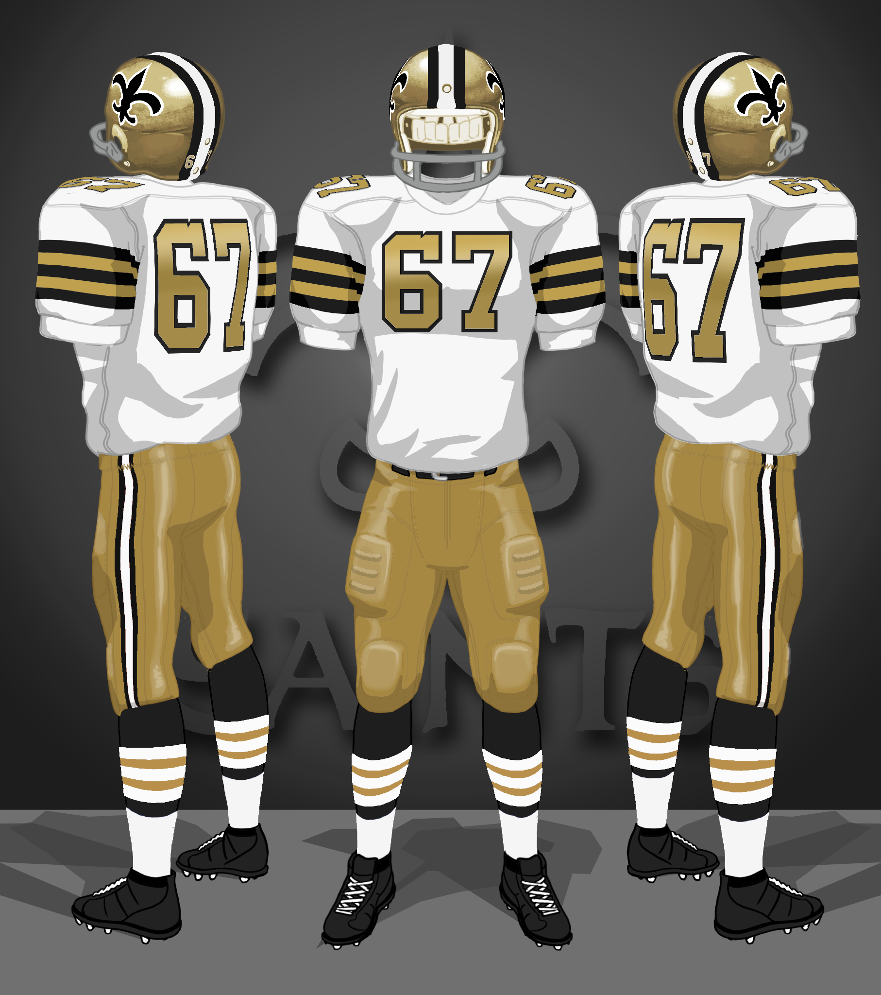 1967-1968 white, gold