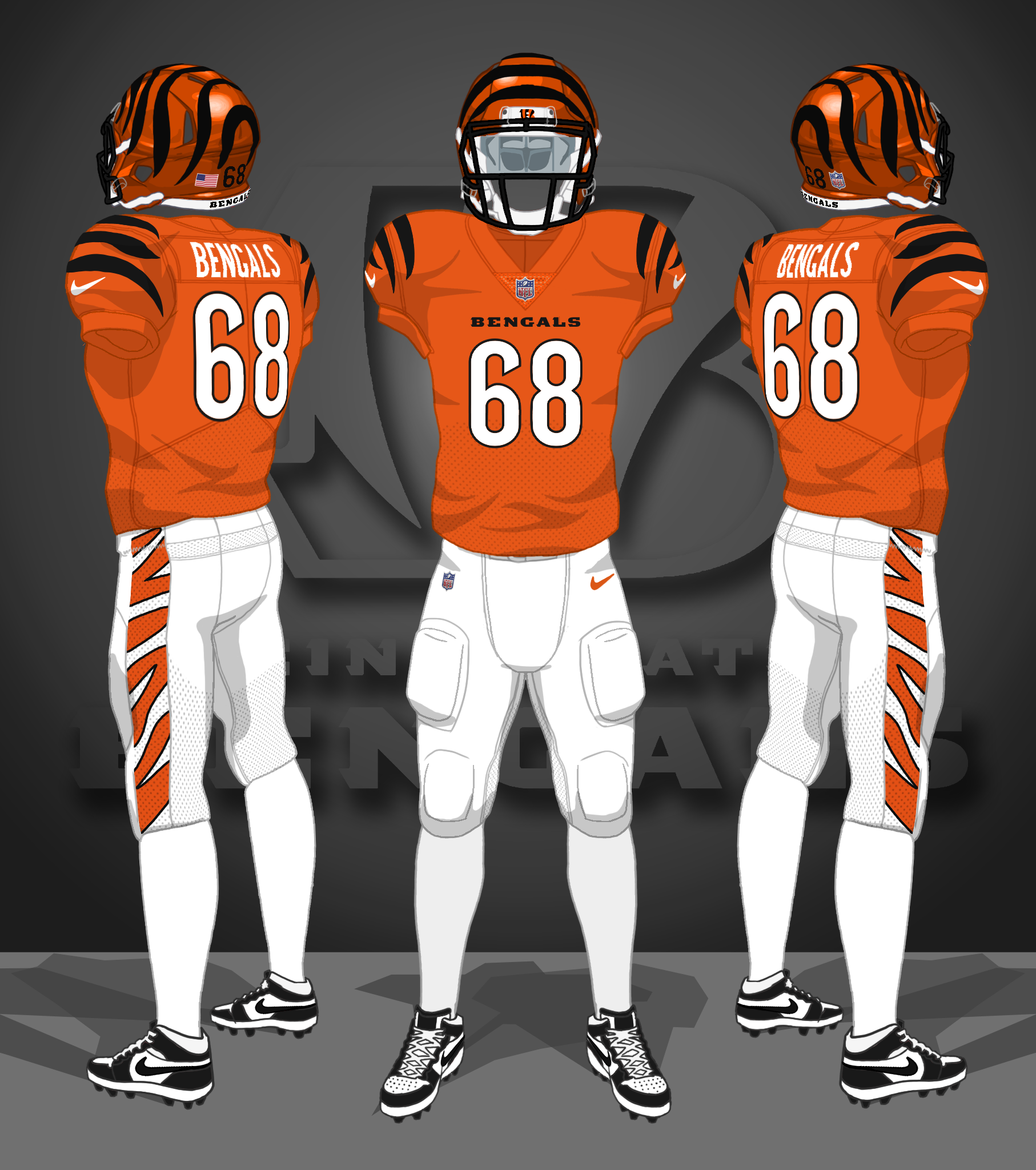 2026-- orange, white, white socks