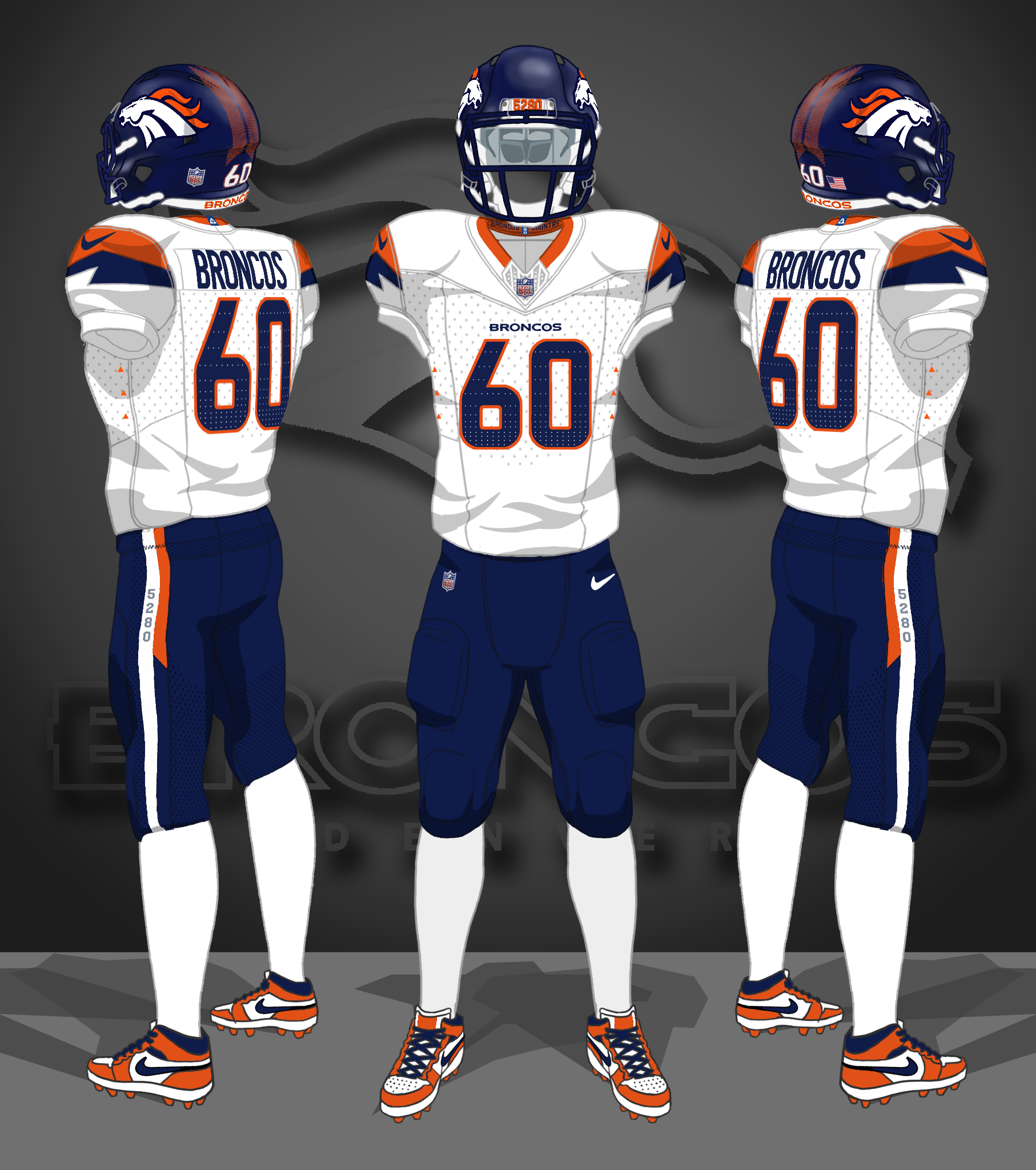 2024-- white, navy, white socks