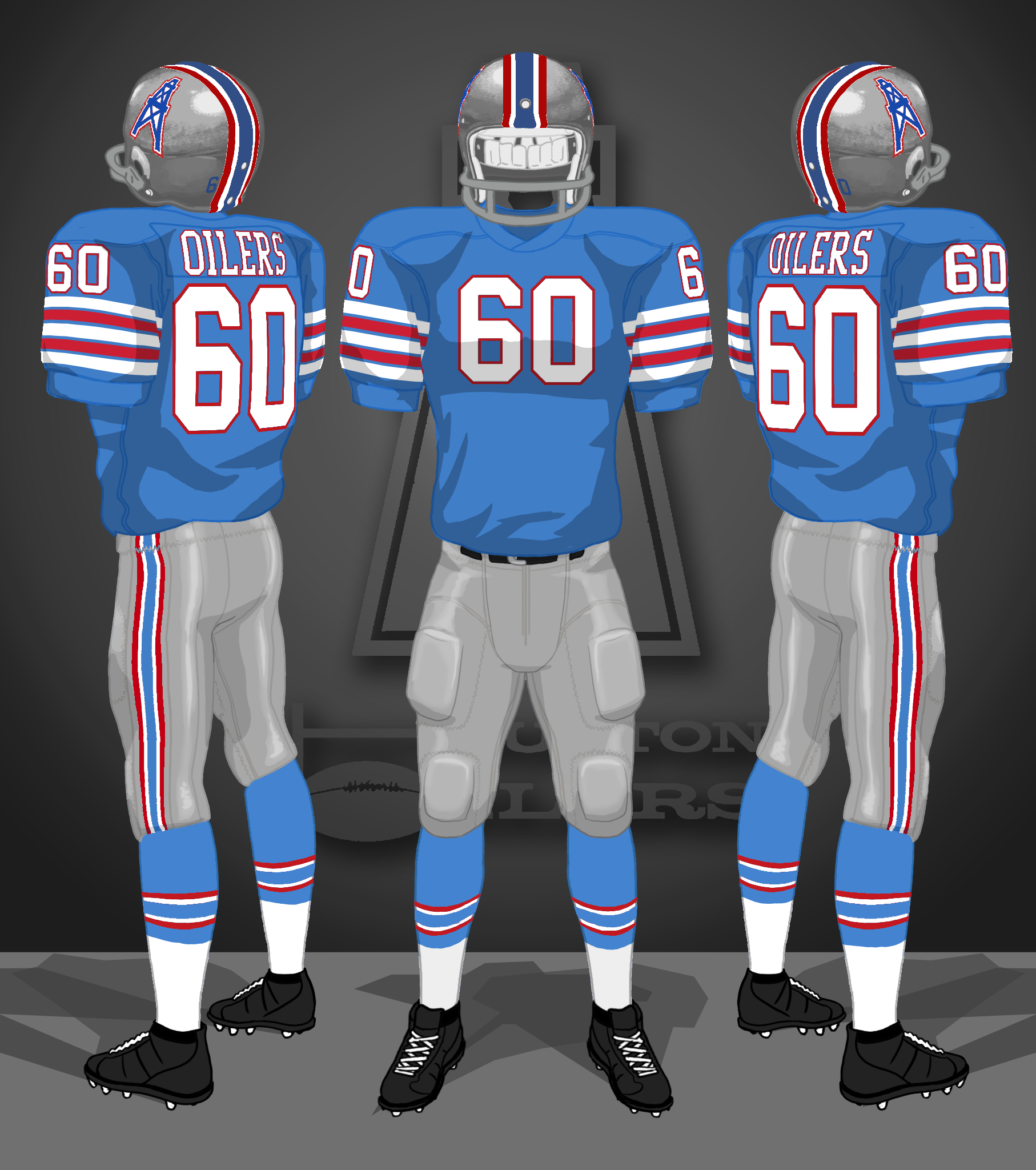 1966-1967 blue jerseys, silver pants