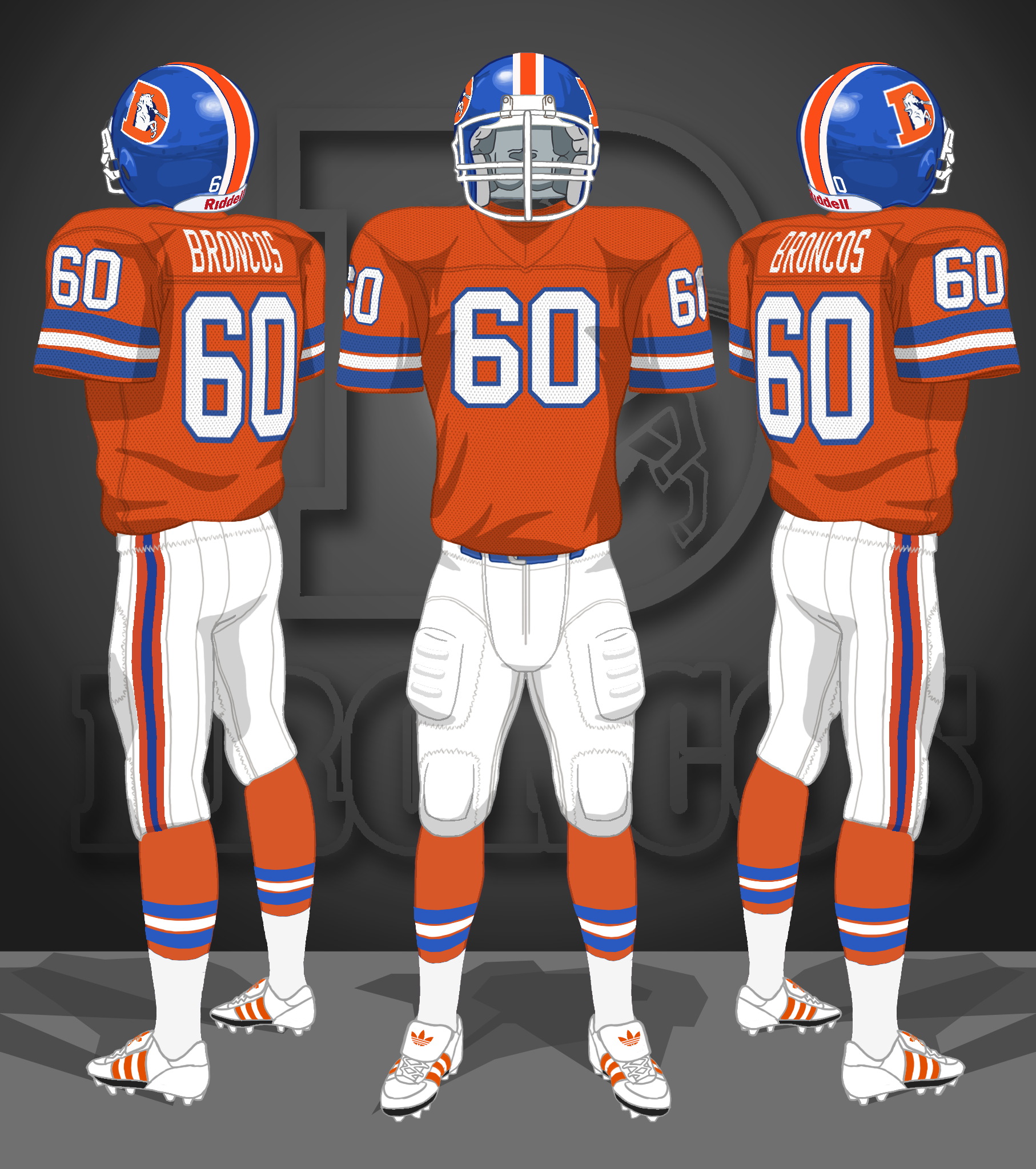 1980-1985 orange, white