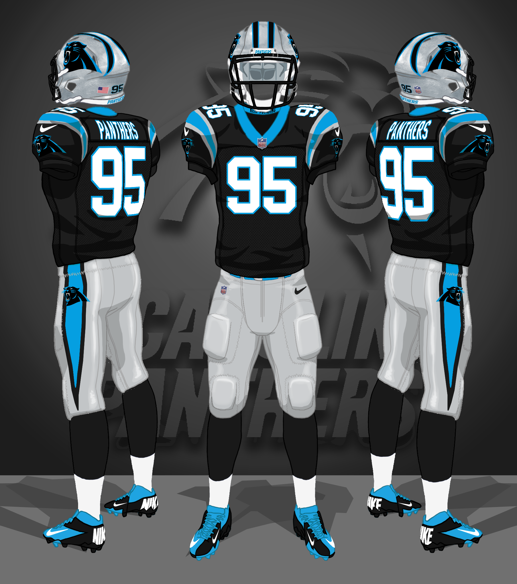 2012-2017 black jerseys, silver pants
