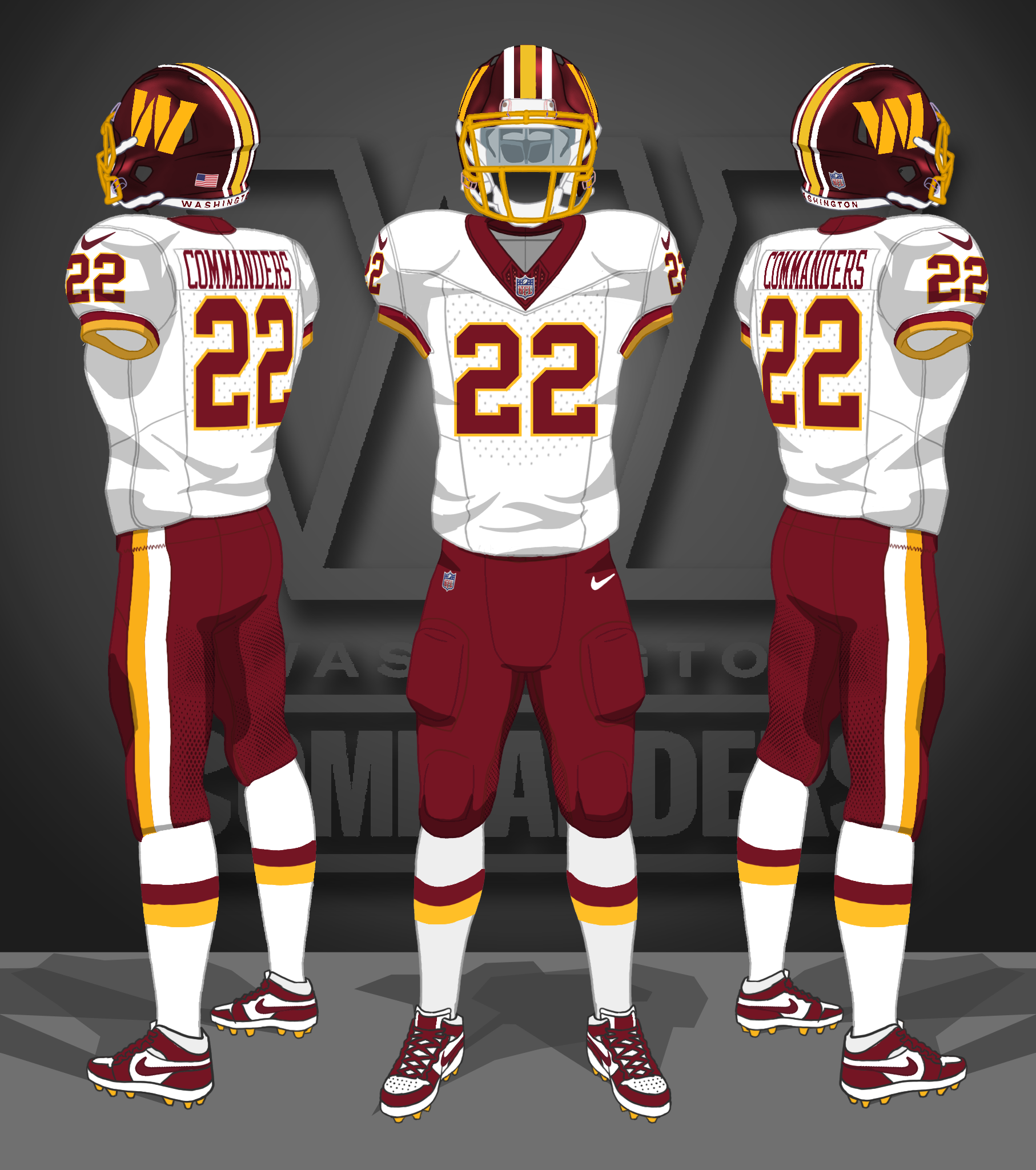 2026-- white jerseys, burgundy pants