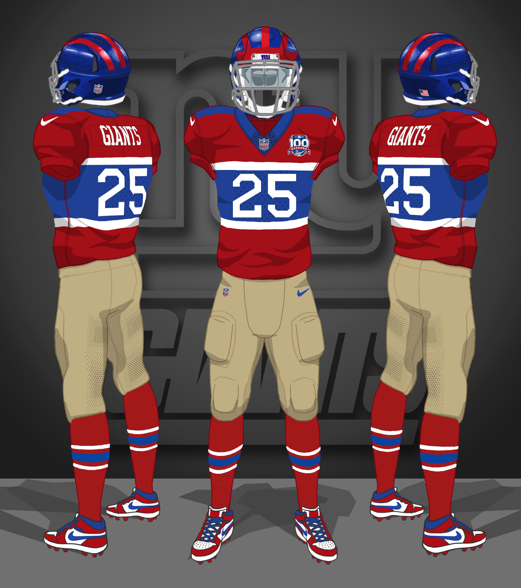 2024, NY Giants 100th, 30s throwback